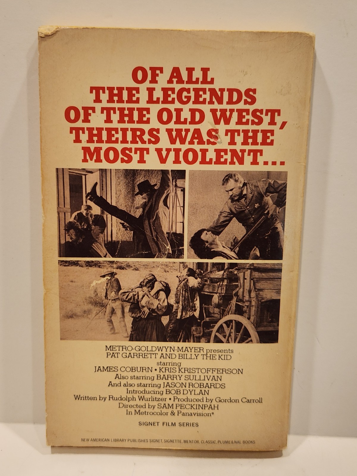 Pat Garrett and Billy the Kid Rudolph Wurlitzer Movie Tie-In PB Dylan 1973
