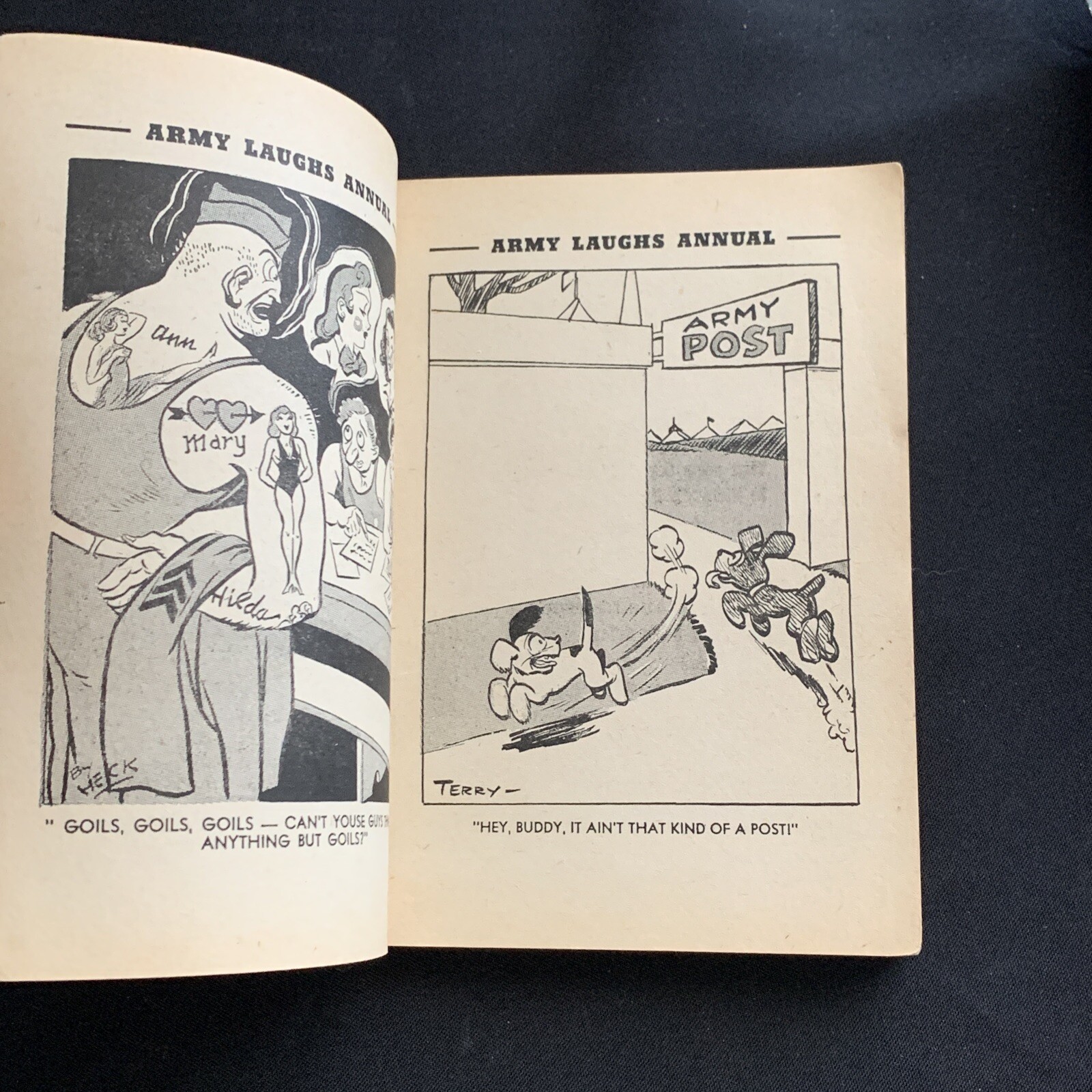 Army Laughs 1943 Annual Rare Original World War 2 Humor Art 132 Pages