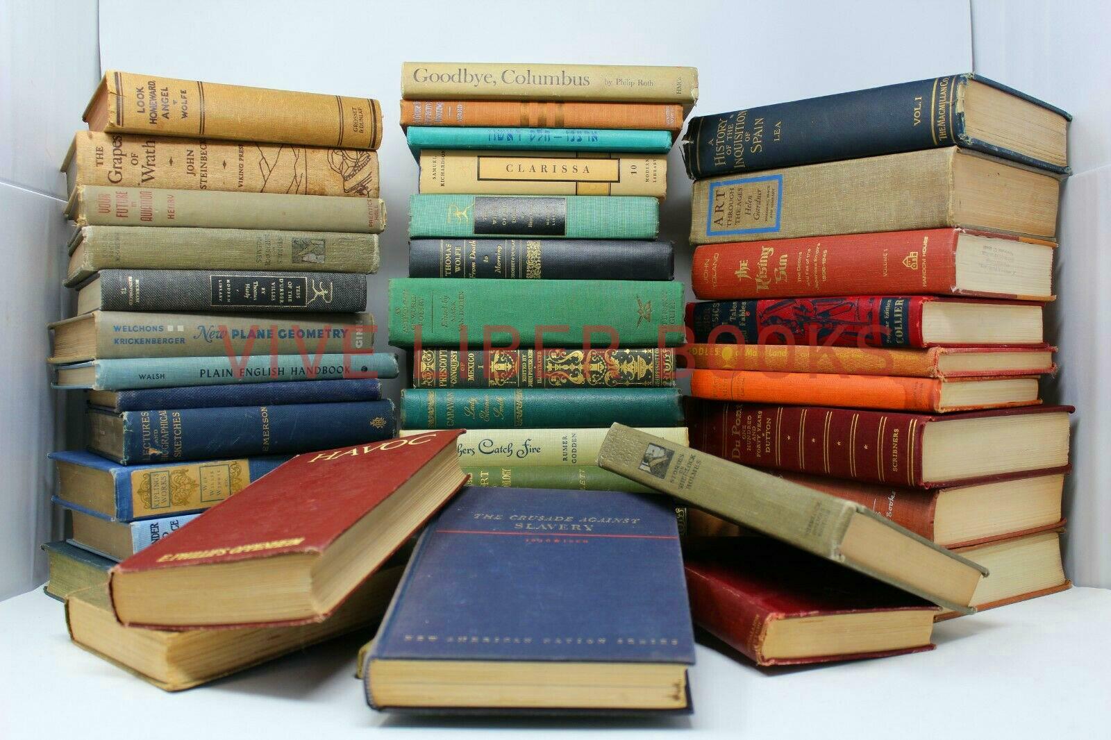 Lot of 10 Vintage Old Rare Antique Hardcover Books – Mixed Color – Random