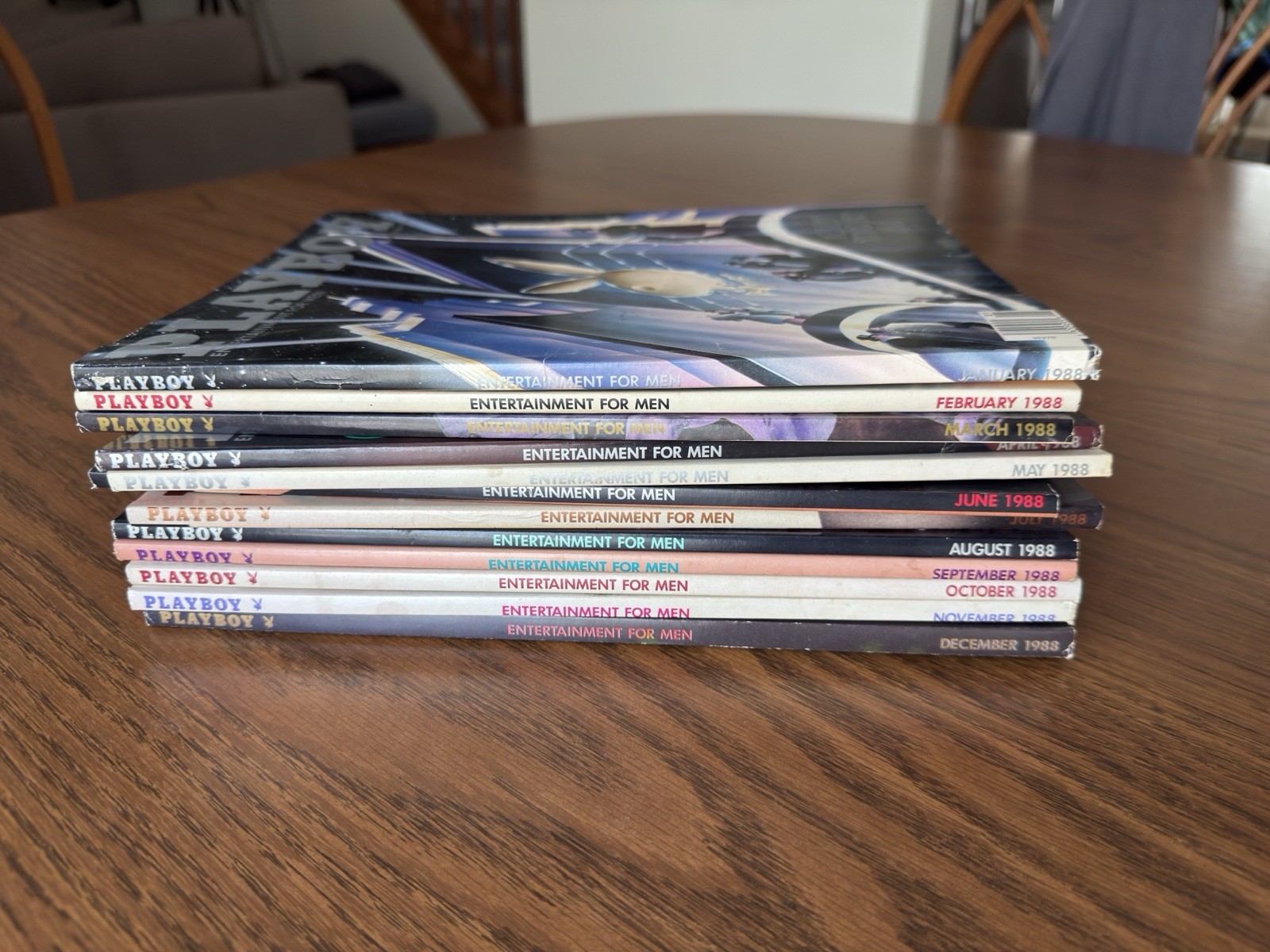 Playboy Magazine 1988 Complete Full Year Lot- Lot Of 12 – Centerfolds Intact