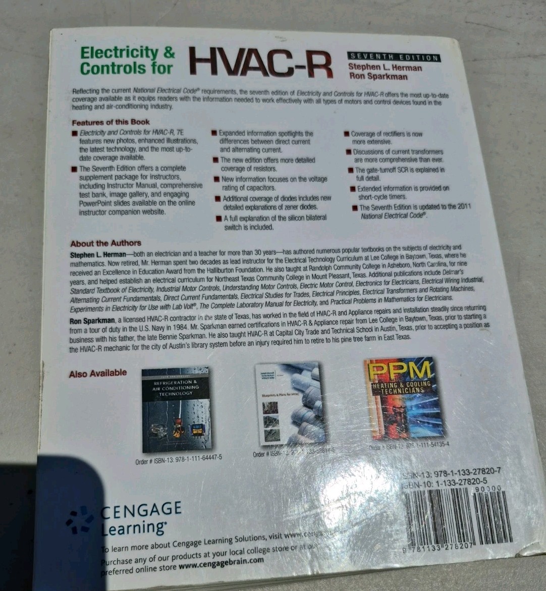Electricity and Controls for HVAC-R – Paperback By Herman, Stephen L. 7E