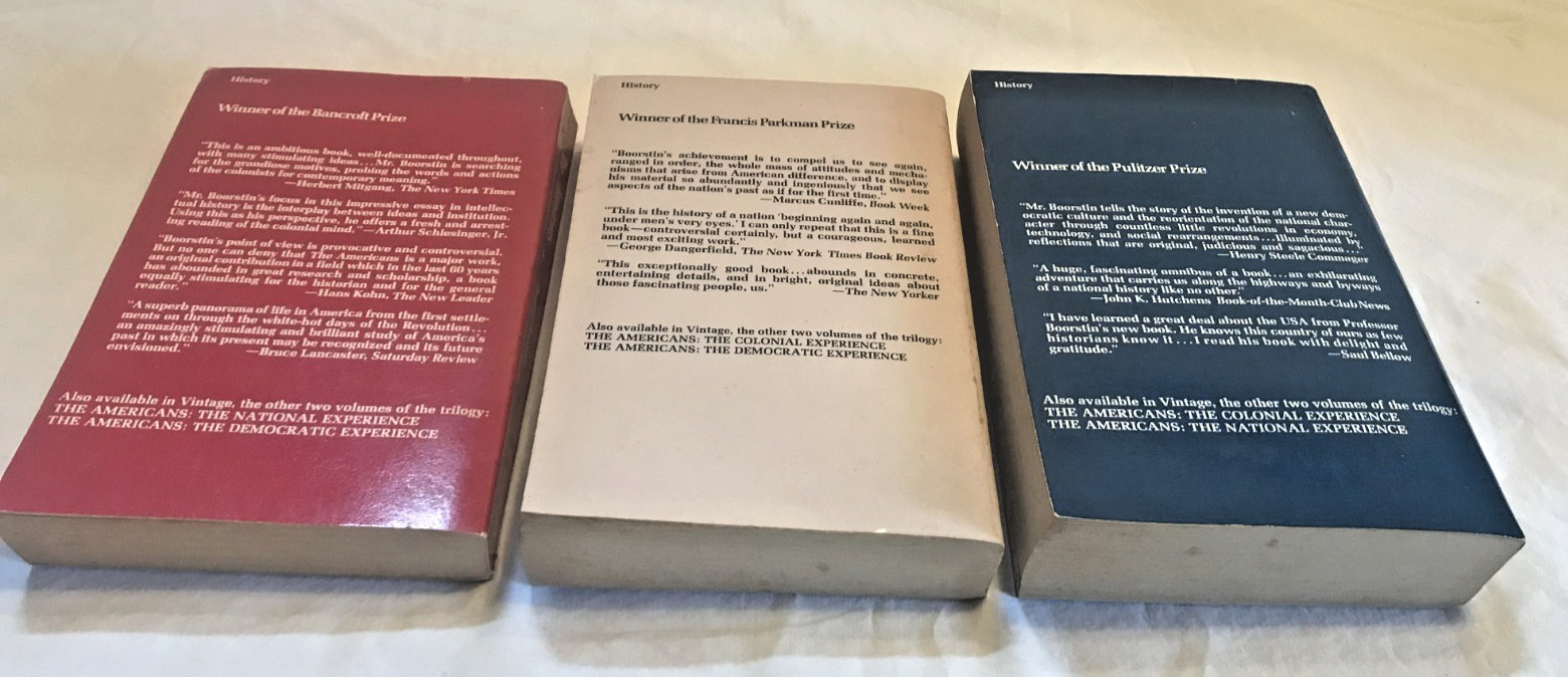 The Americans Trilogy by Daniel J. Boorstin – 3 Volume Trade Paperback Set