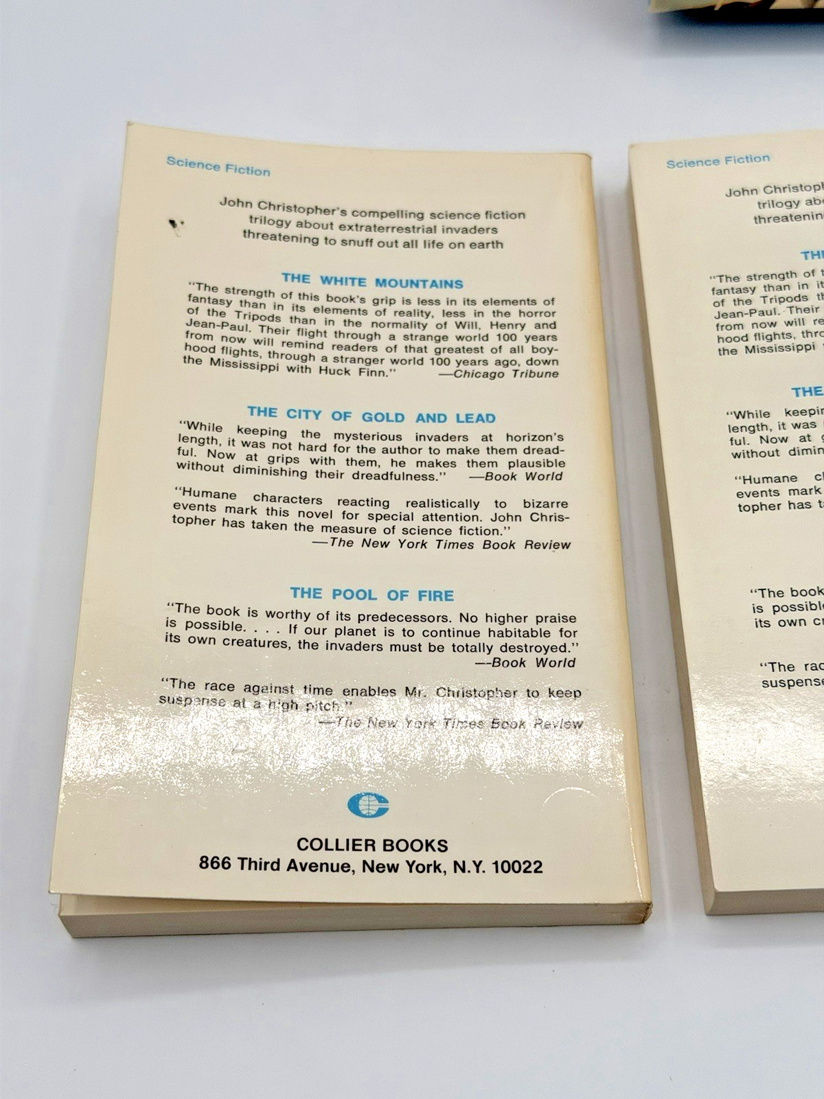 Science Fiction Trilogy One by John Christopher 3 Paperbacks (1974 4th Printing)
