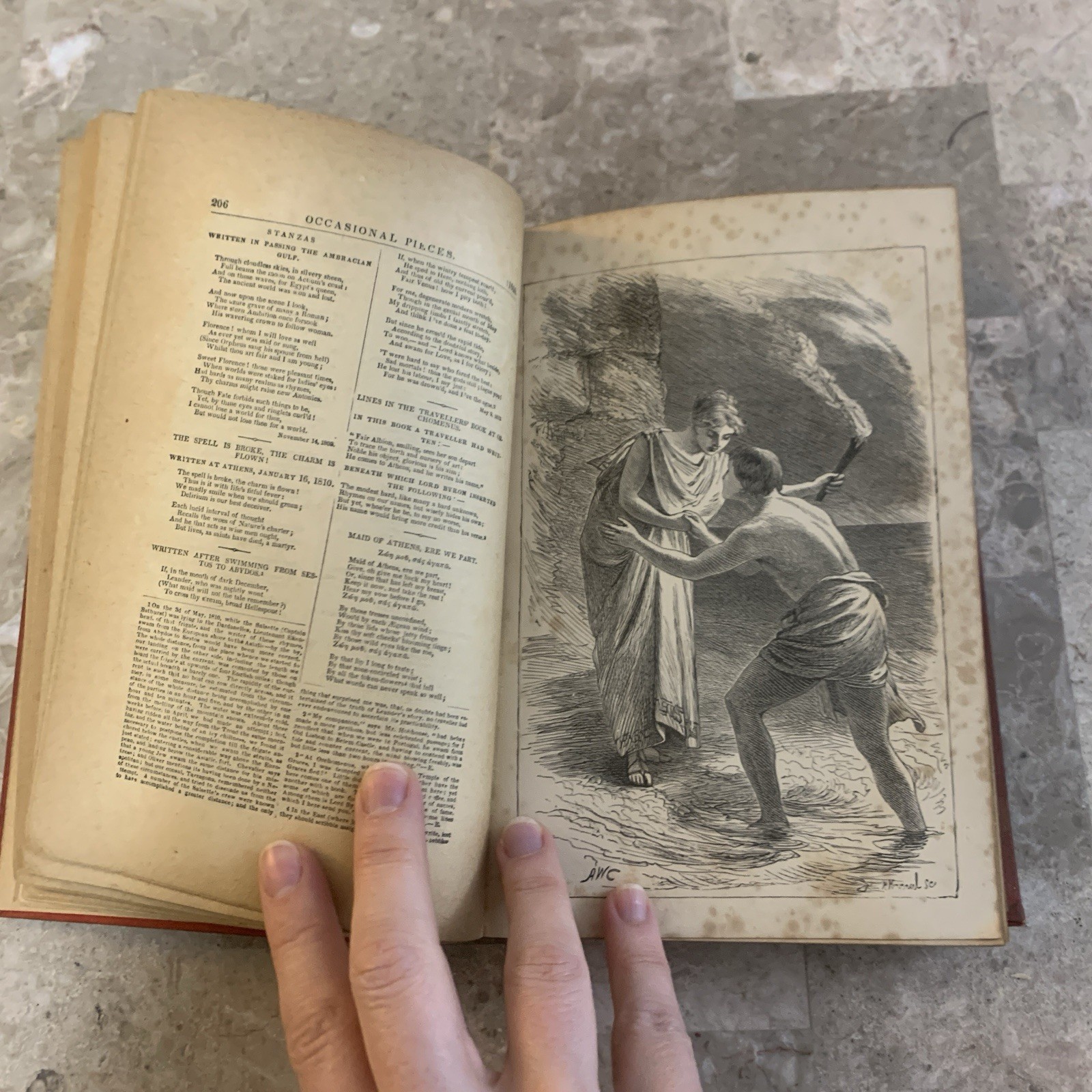 The Poetical Works Of Lord Byron Illustrated Antique Book 1881 1800s Poor Cond.