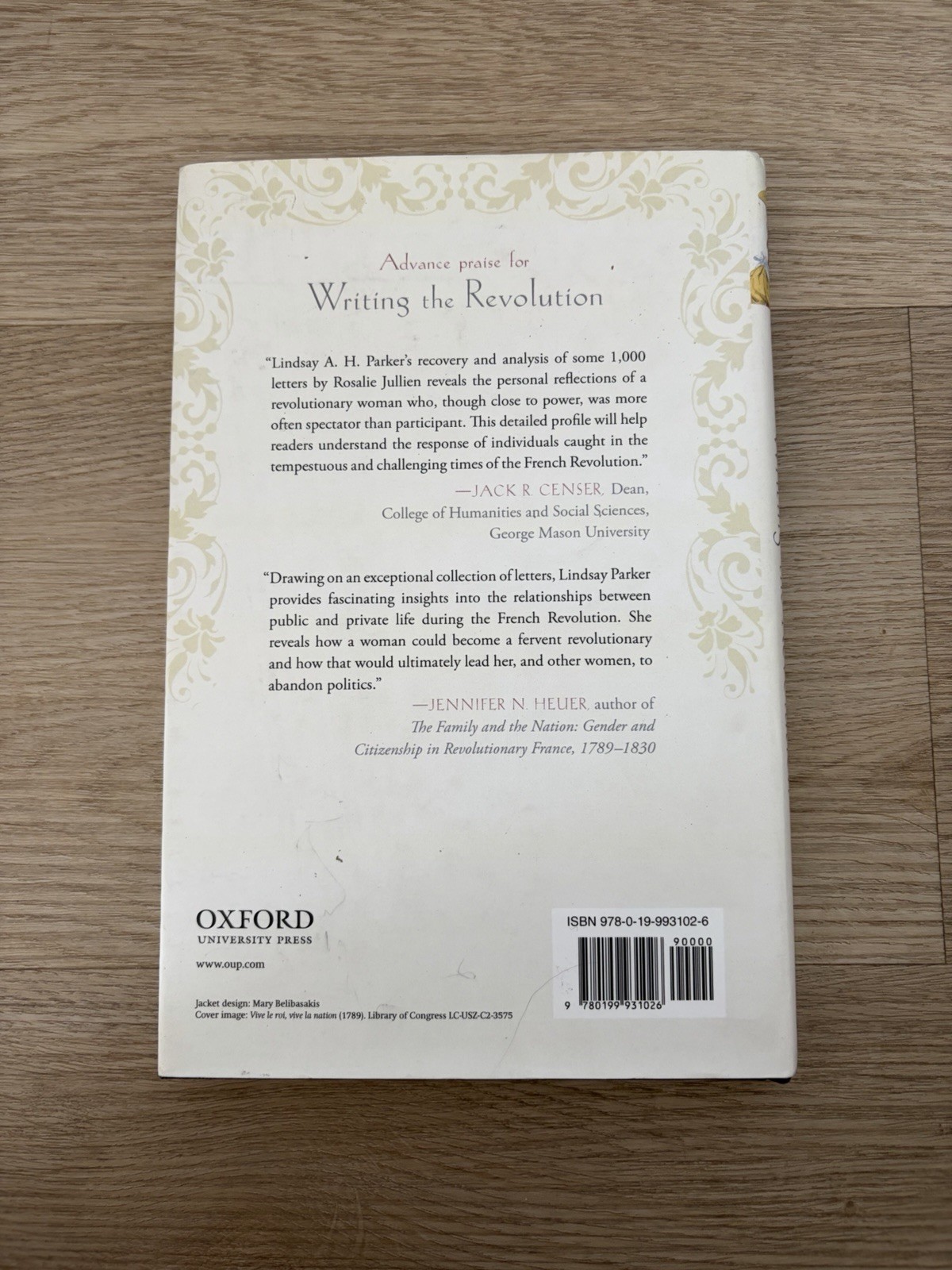 Writing the Revolution: A French Woman’s History in Letters by Parker