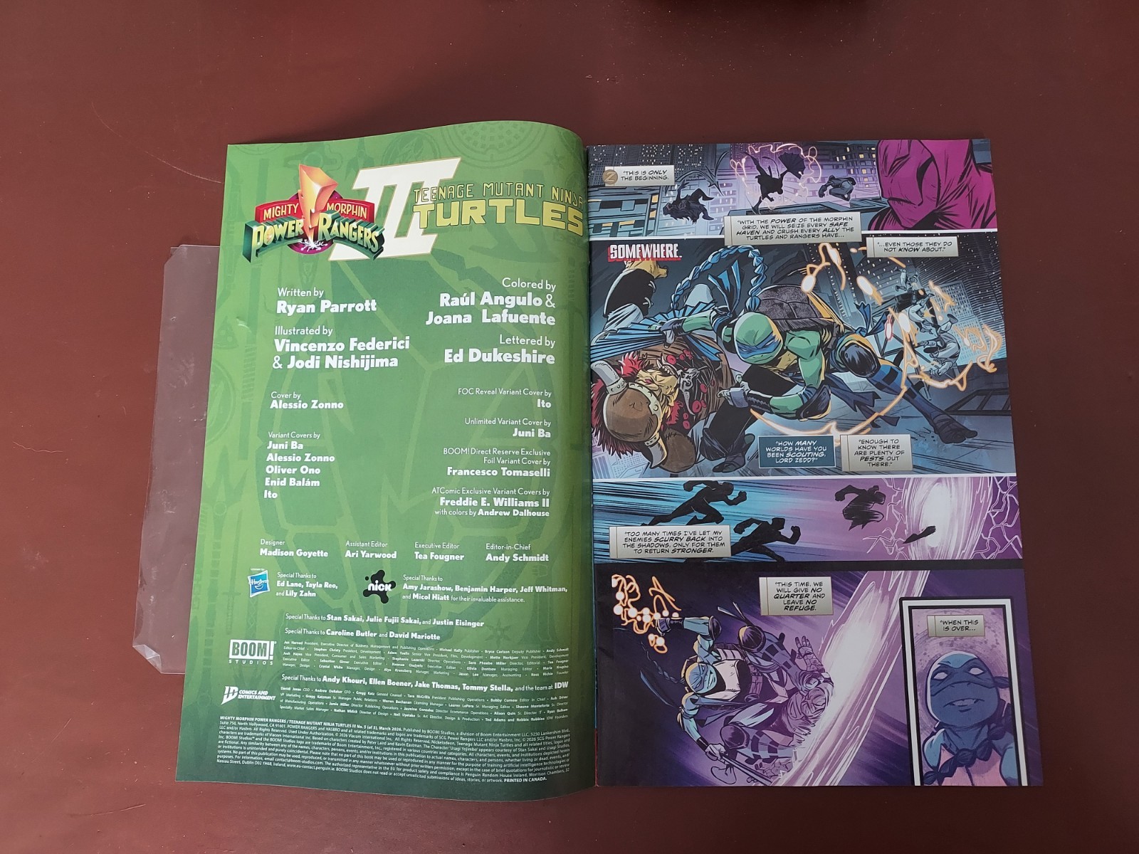 MIGHTY MORPHIN POWER RANGERS/TEENAGE MUTANT NINJA TURTLES III #5, Like New Cond.