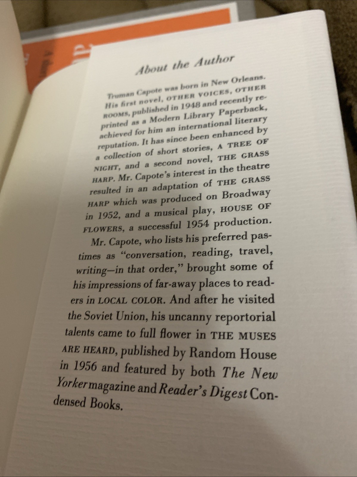 BREAKFAST AT TIFFANY’S By Truman Capote First Edition Library Facsimile Edition