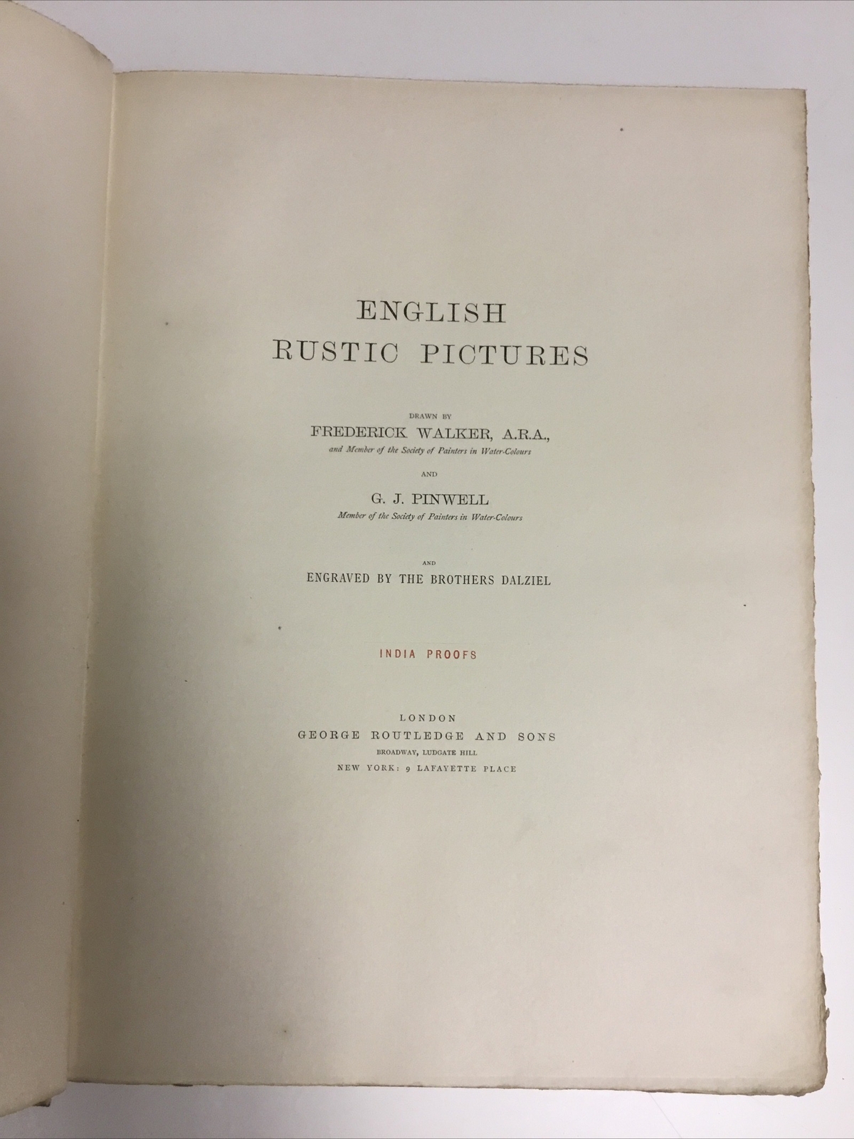 English Rustic Pictures Walker & Pinwell, India Proofs 1882