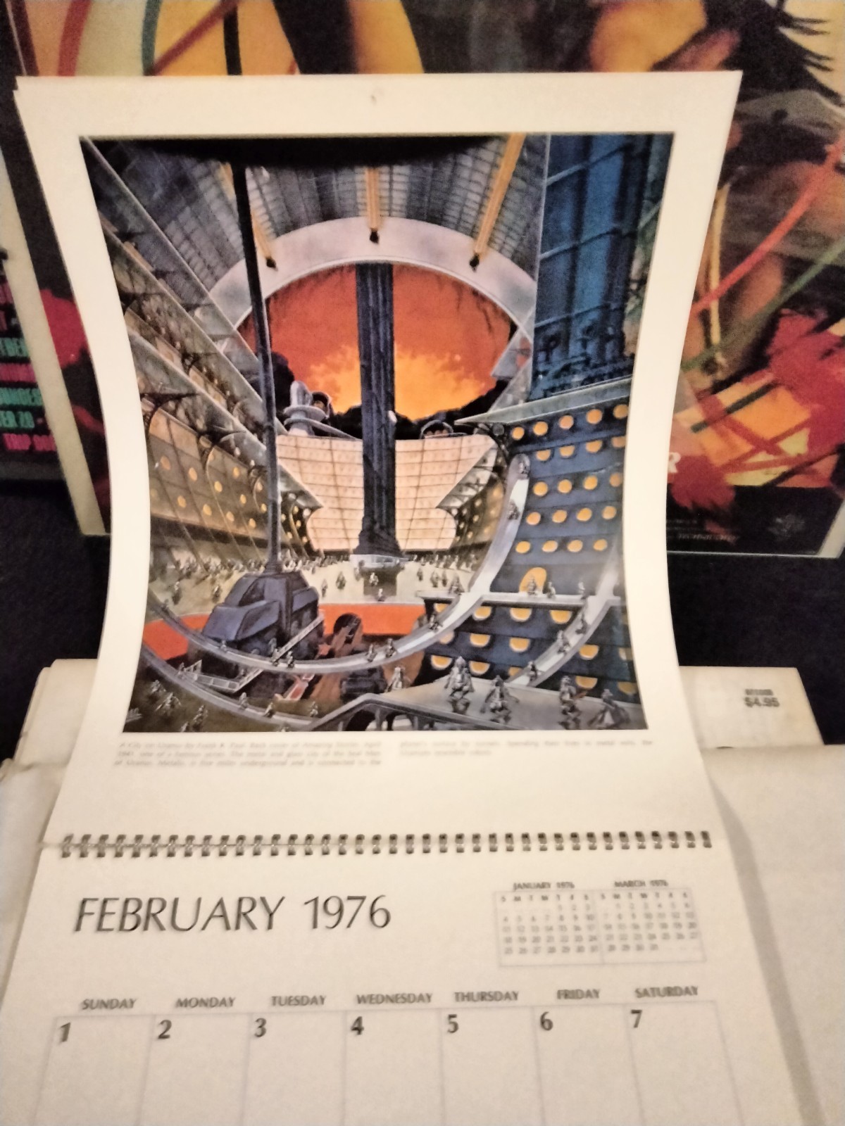 NEW SEALED THE WORLDS OF FANTASY CALENDAR 1976 SCIENCE FICTION VINTAGE ART SCIFI