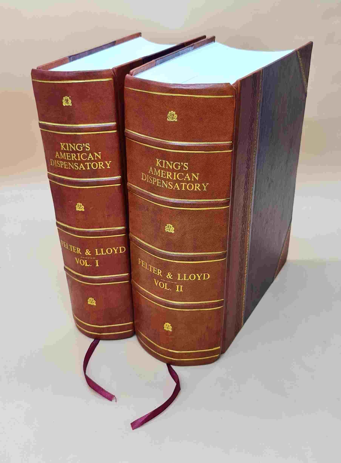 King’S American Dispensatory V. 1-2 1909 [Leather Bound] Set Of 2