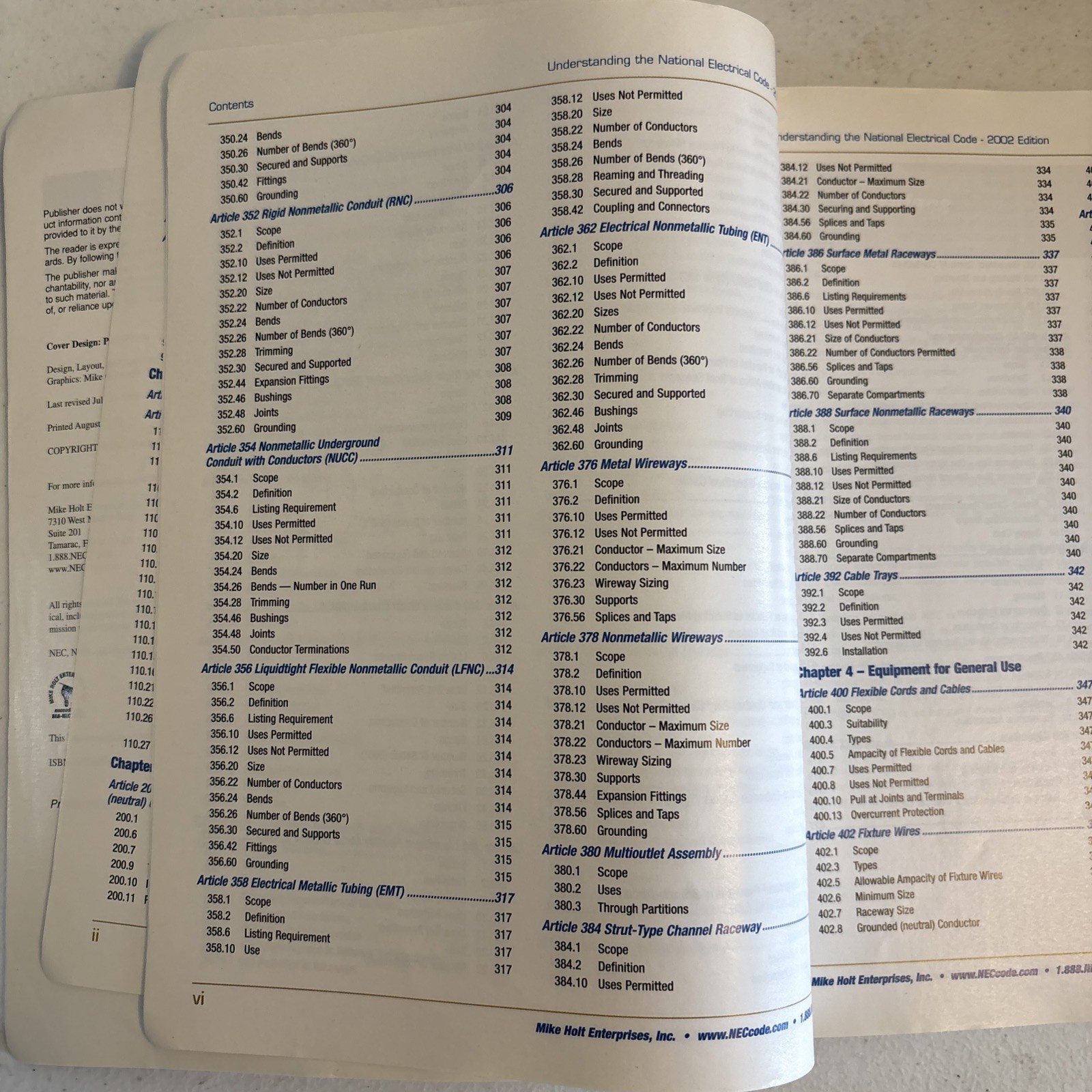 Mike Holt Illustrated Guide to Understanding the NEC(2002) Vol.1 Electrical Code