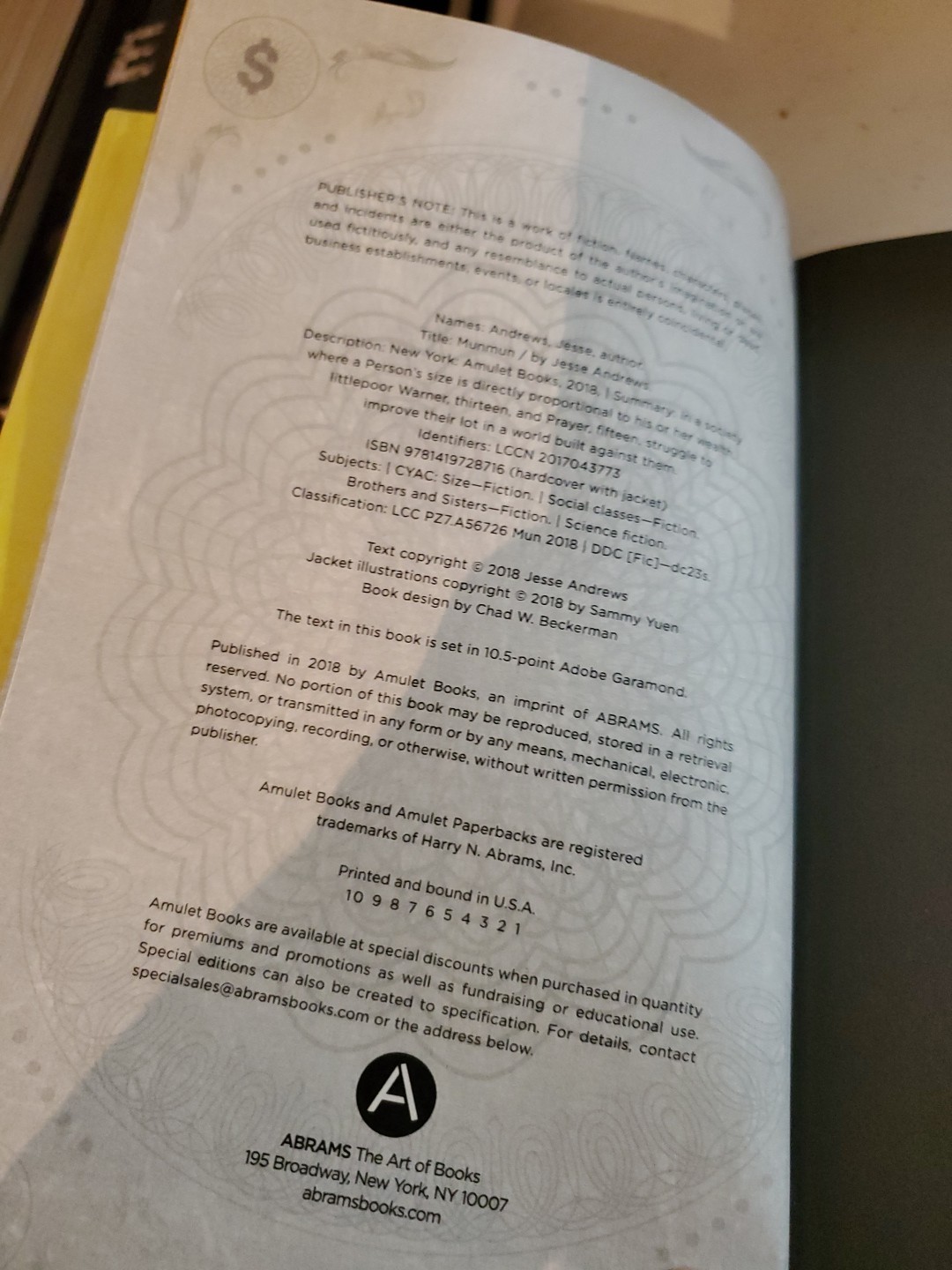 Munmun – Hardcover By Andrews, Jesse – Very Good