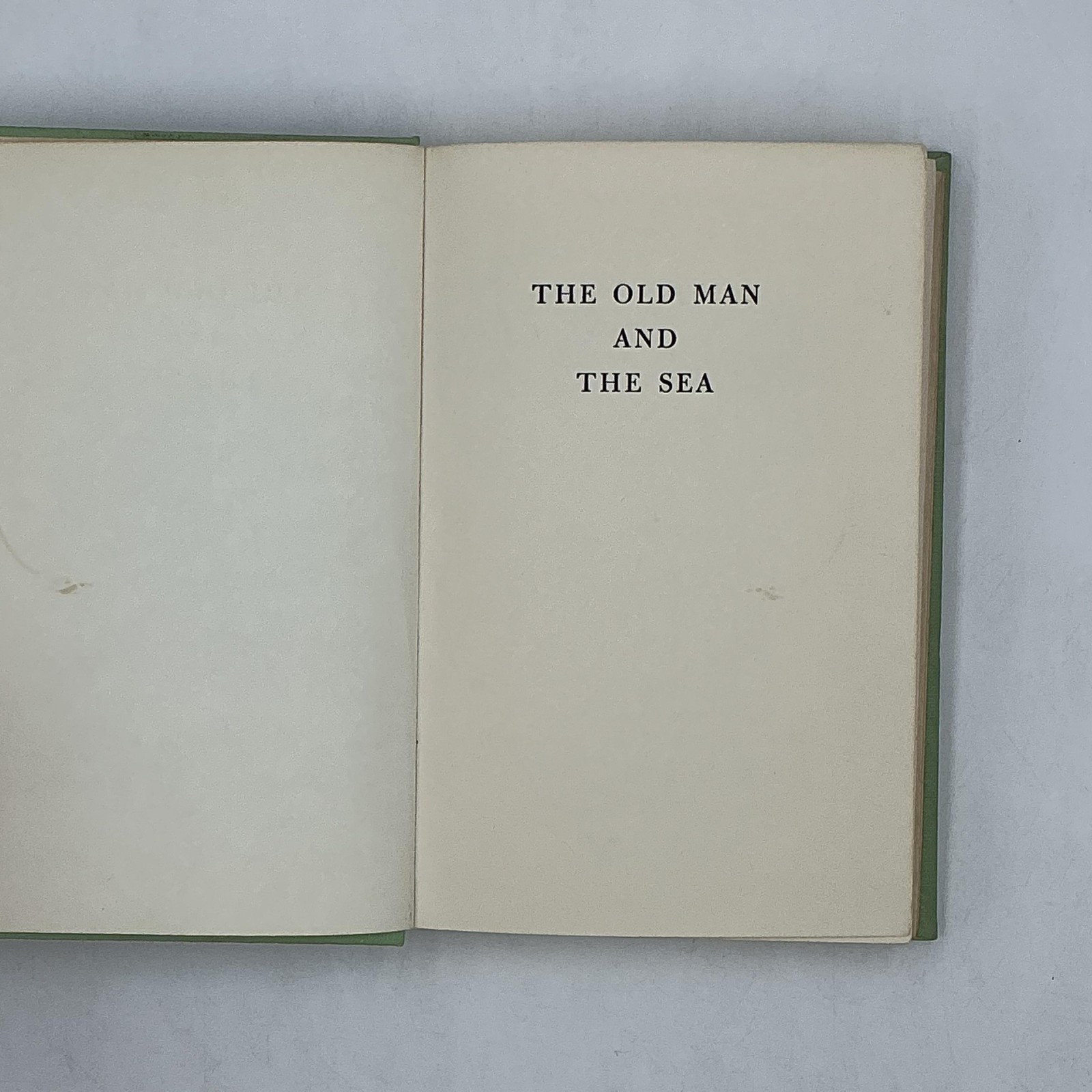 THE OLD MAN AND THE SEA Ernest Hemingway 1952 HC Charles Scribner’s Sons Green