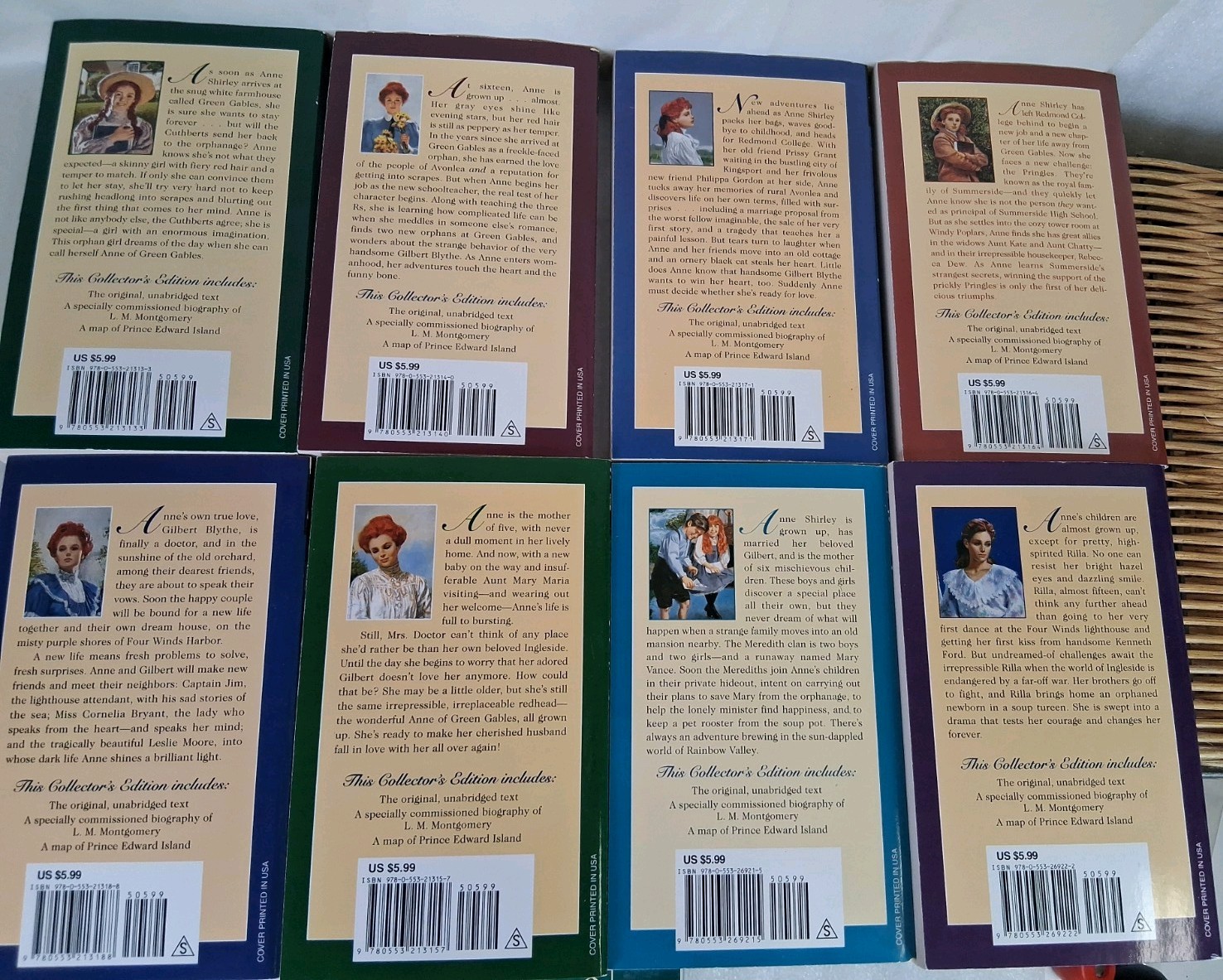 Anne of Green Gables Complete 8-Book Box Set L.M. Montgomery Bantam VTG 1990’s