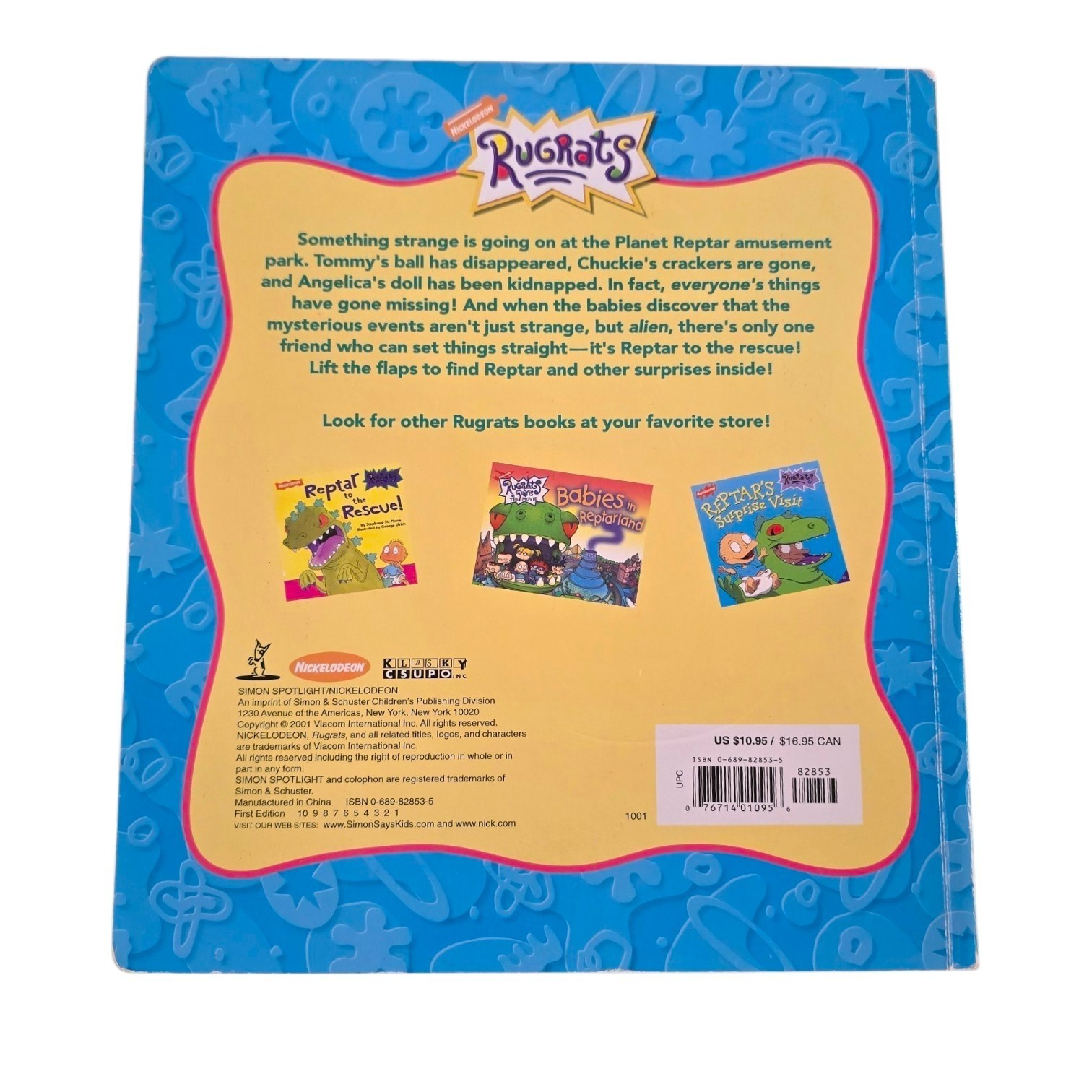 VTG Nickelodeon Rugrats Planet Reptar lift the flap hardback book Alison Inches