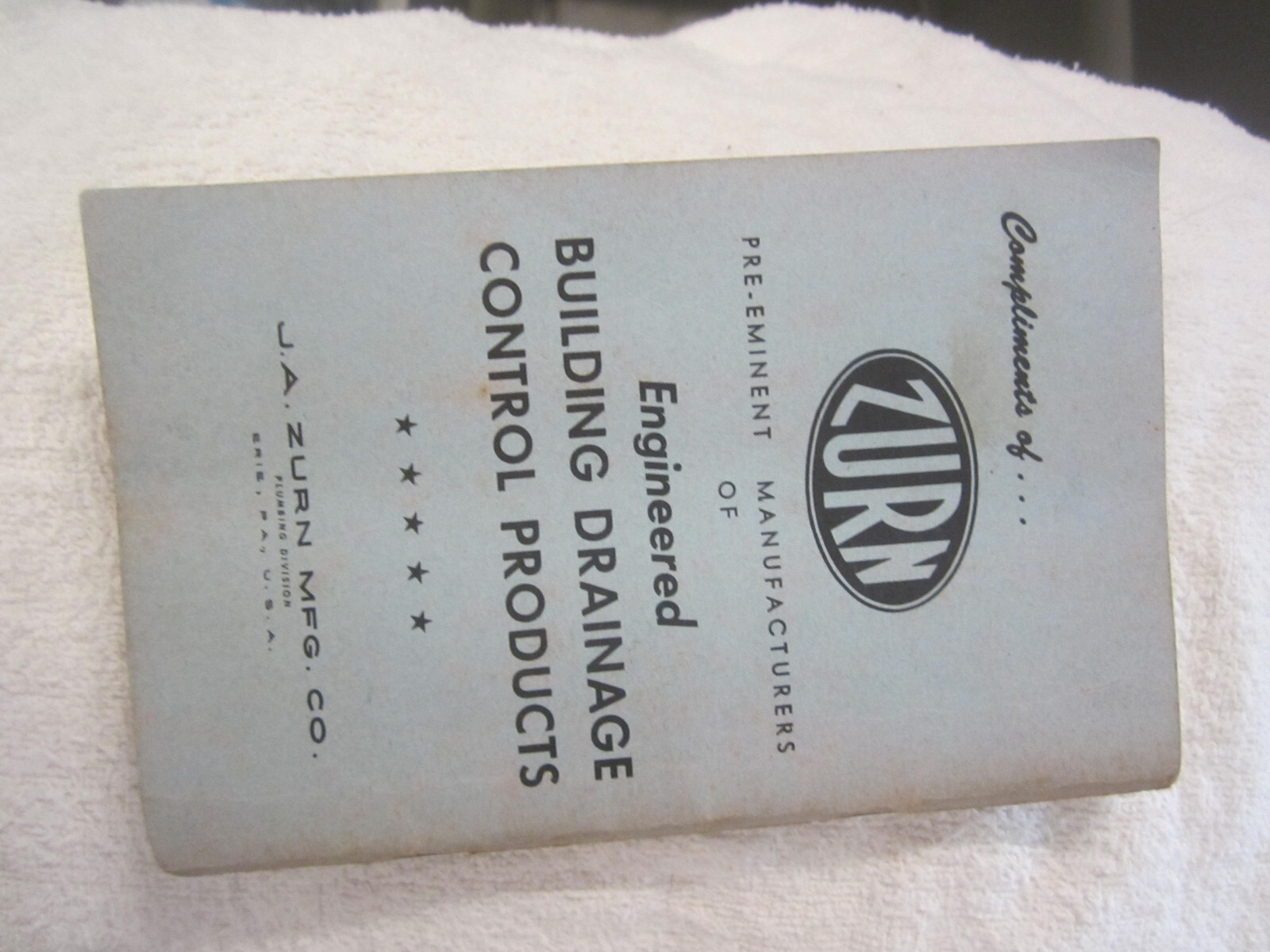 1955 Cleveland Ohio Plumbing Code Edition Book VTg gas piping requirements