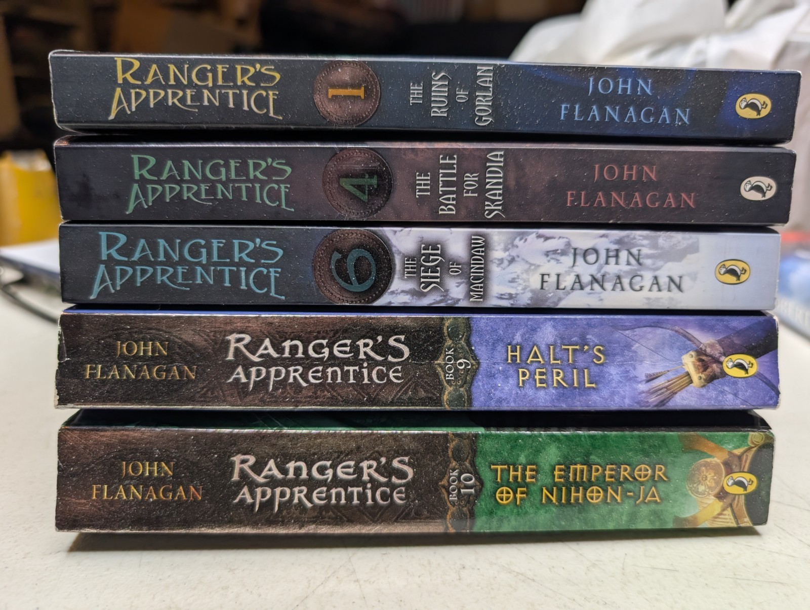 John Flanagan 5 Book Lot Ranger’s Apprentice Series 1, 4, 6, 9, 10 Paperback