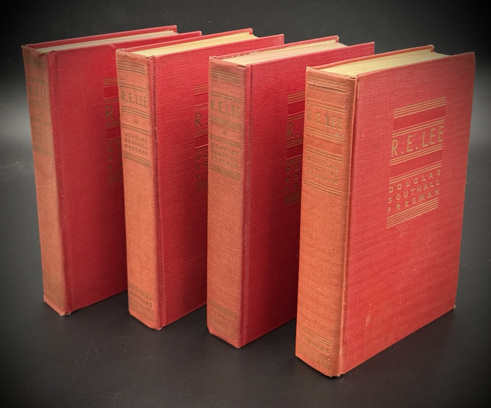 4 -Volume Set R. E. Lee A Biography Douglas Southall Freeman Scribner’s Edition
