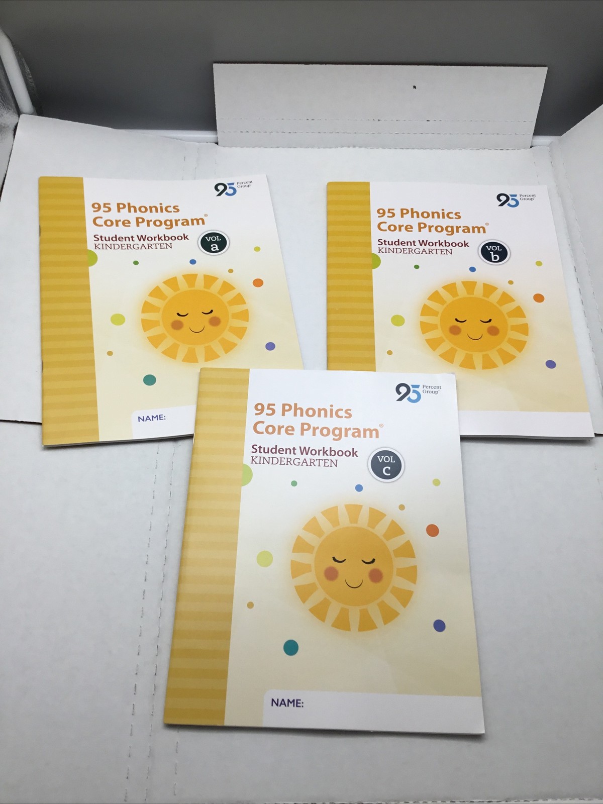95 Phonics Core Program – Grade K – Student Workbooks (3 Books) Vol. a, b, and c