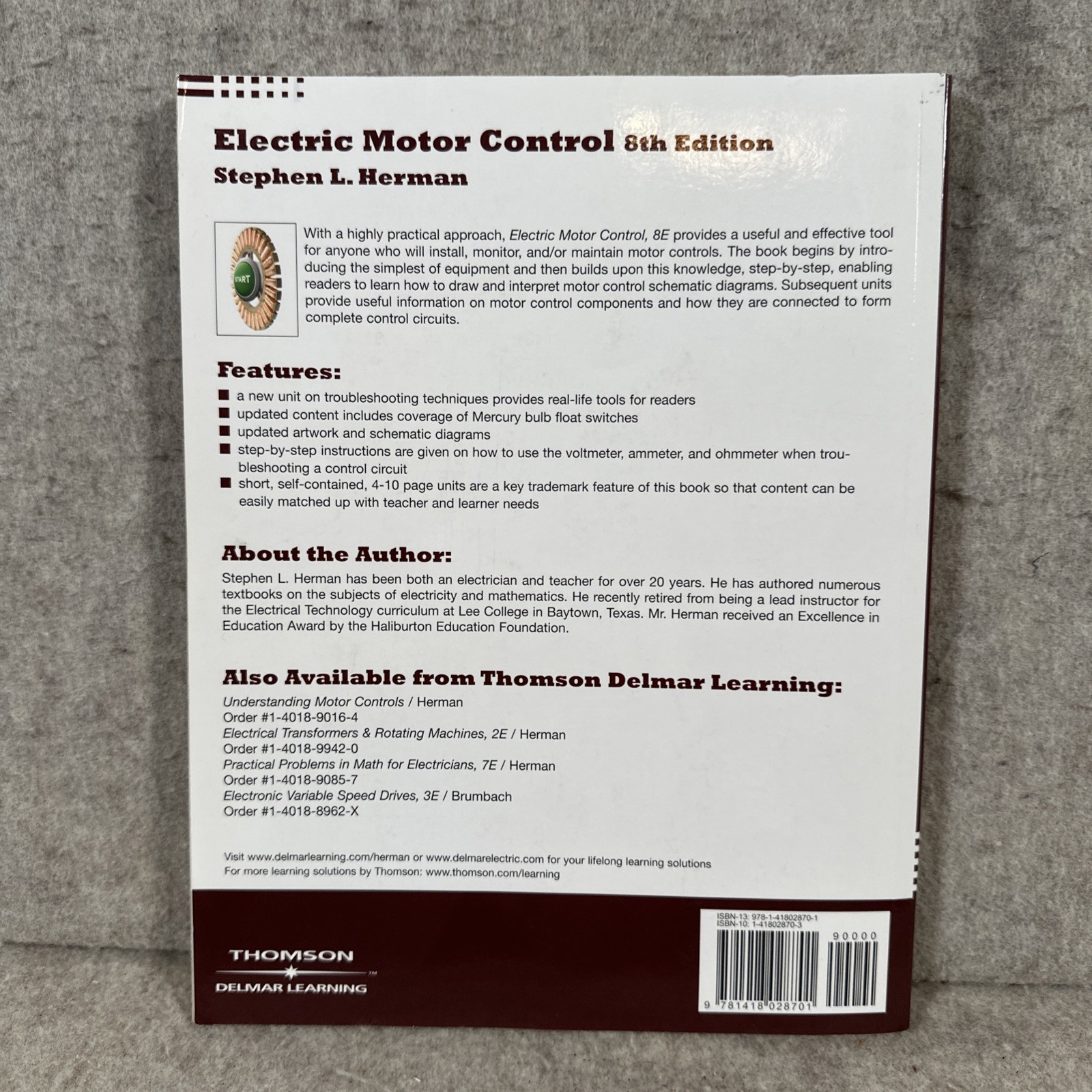 Electric Motor Control by Herman, Stephen L.