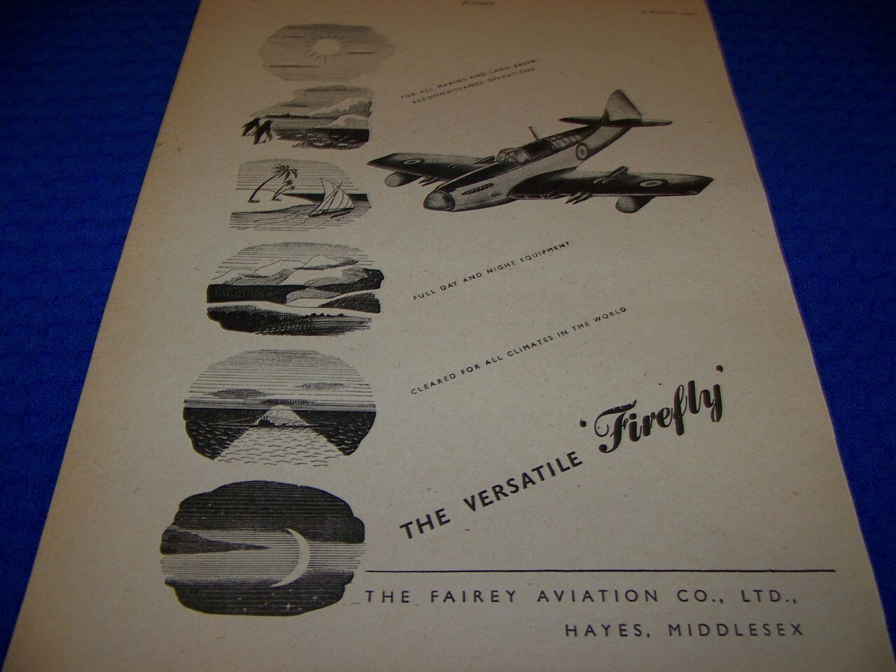FAIREY 17 GANNET & BLACKBURN YA 5 ..1-PAGE SALES AD (846HH)