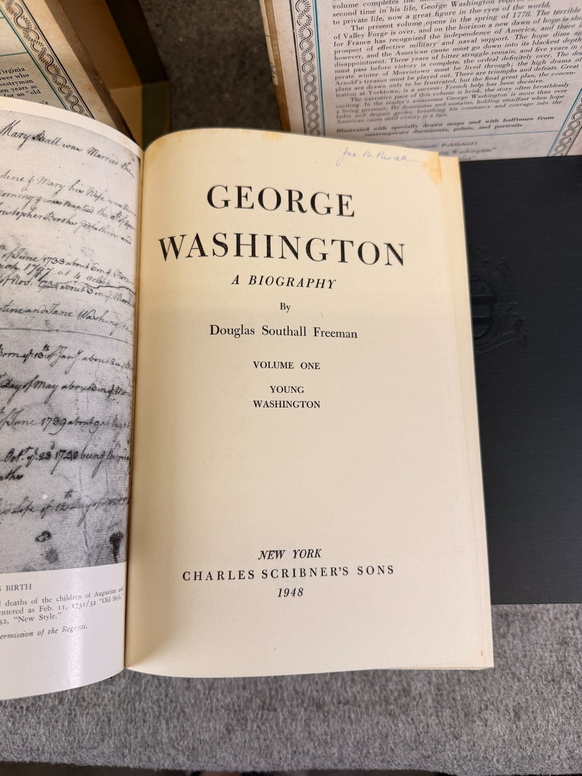 GEORGE WASHINGTON by Douglas Southall Freeman A Biography in 7 Vols – 1948