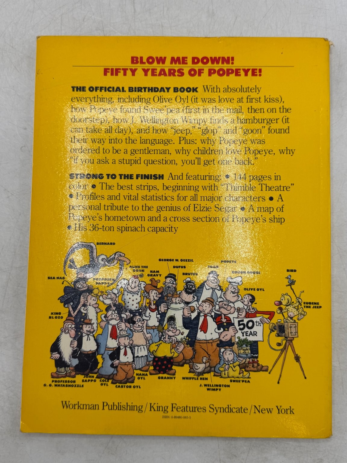 Popeye The First Fifty Years Bud Sagendorf 1979 First Printing Workman Comics