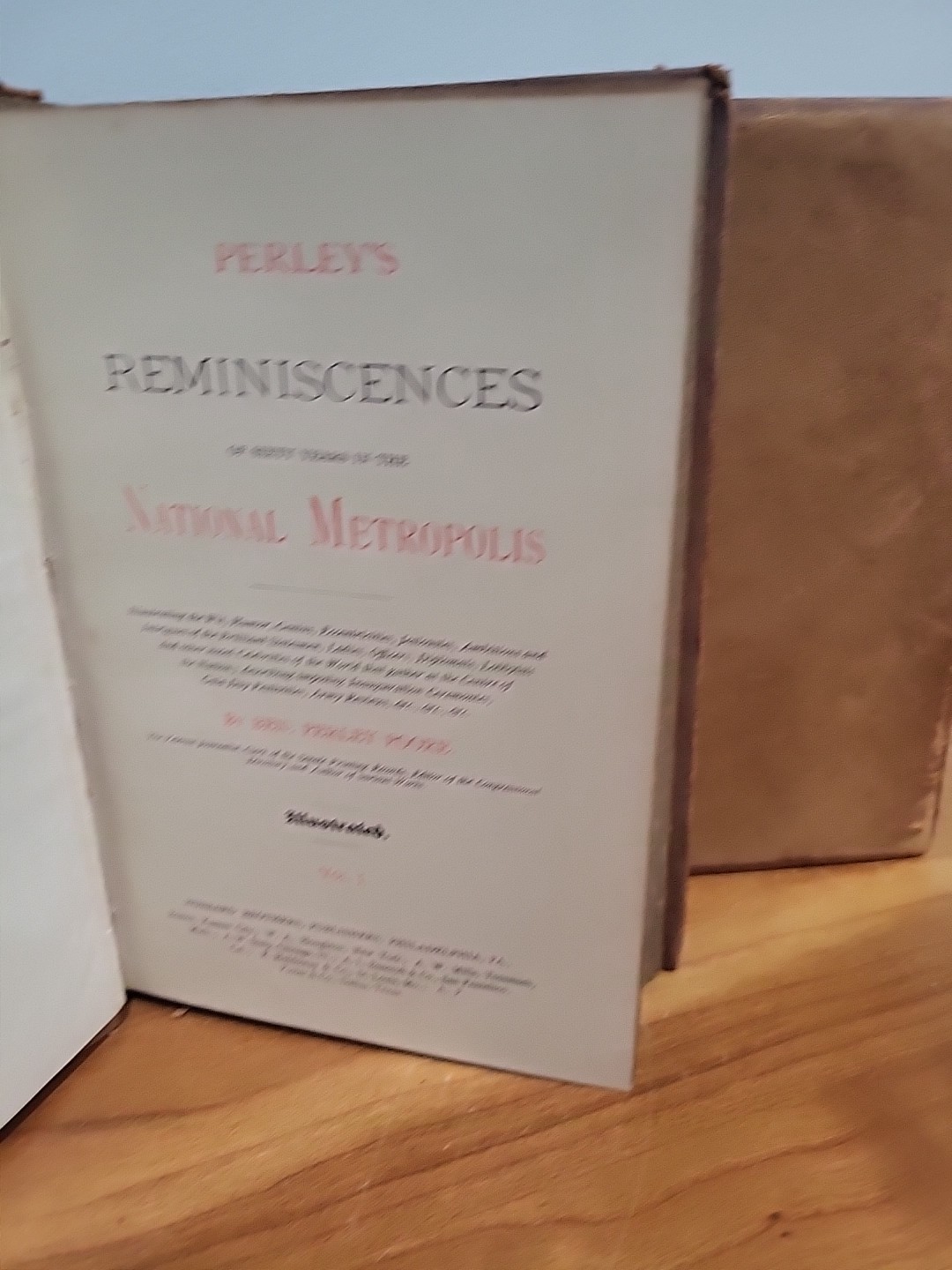 PERLEY’S REMINISCENCES 1886 Ben Perley Poore Illustrated Travel 2 Volumes