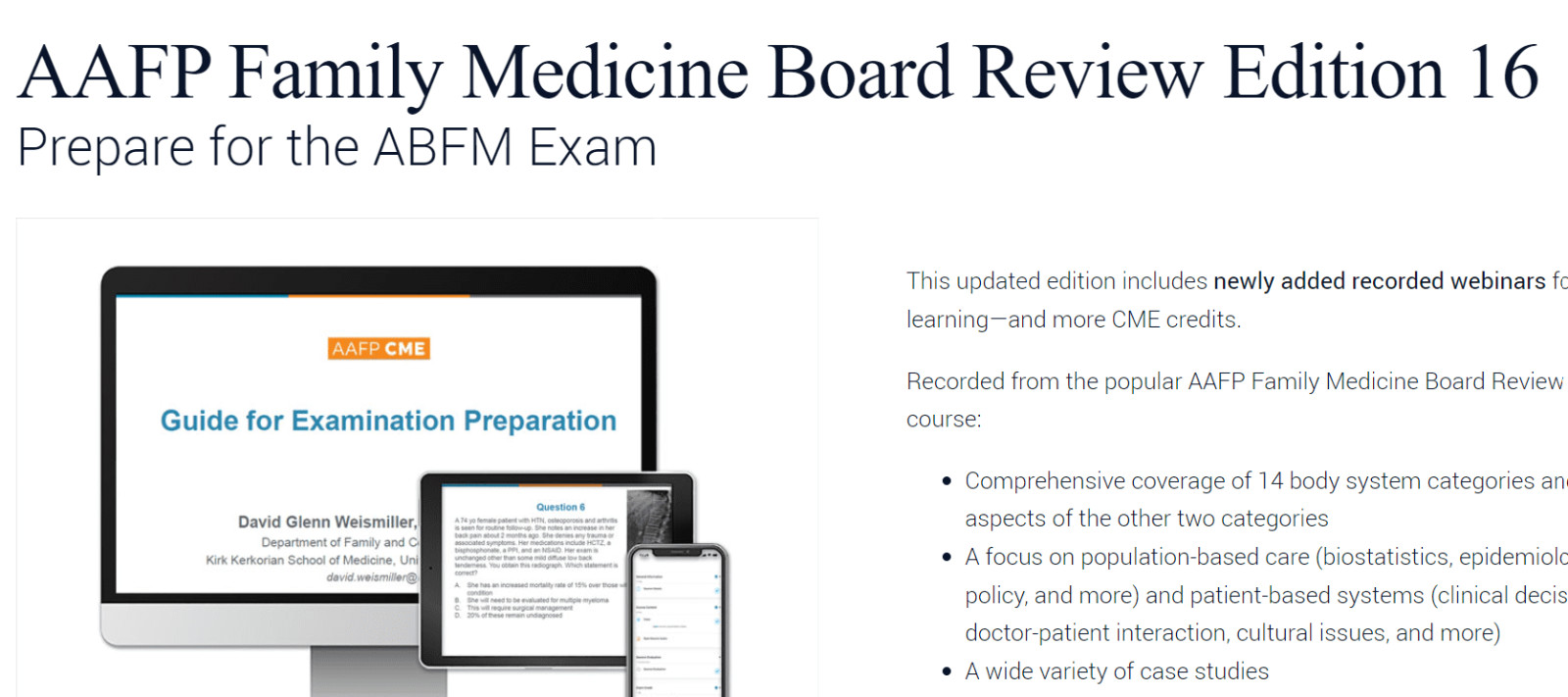 American Academy of Family Physicians Family Medicine Board Review 16th Edition
