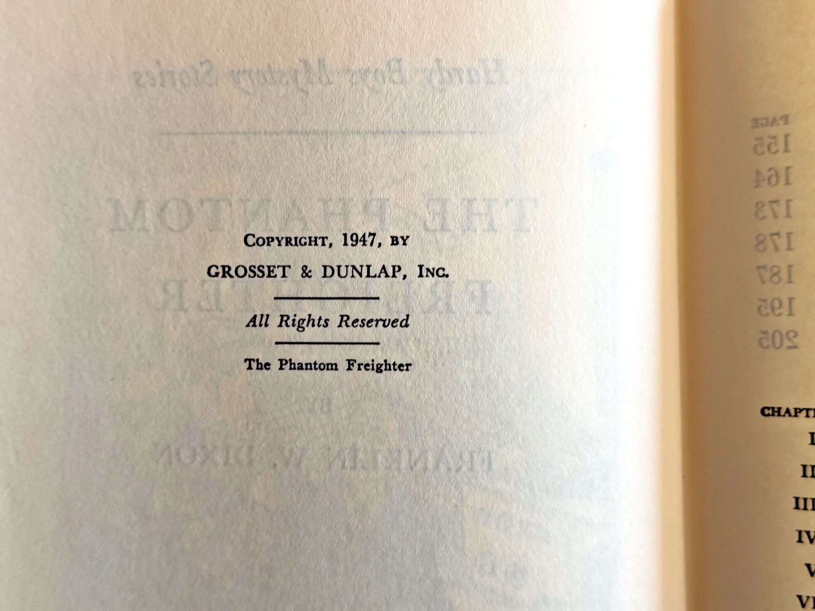 THE HARDY BOYS BOOK #26 THE PHANTOM FREIGHTER BLUE MATTE COVER 216 PAGES