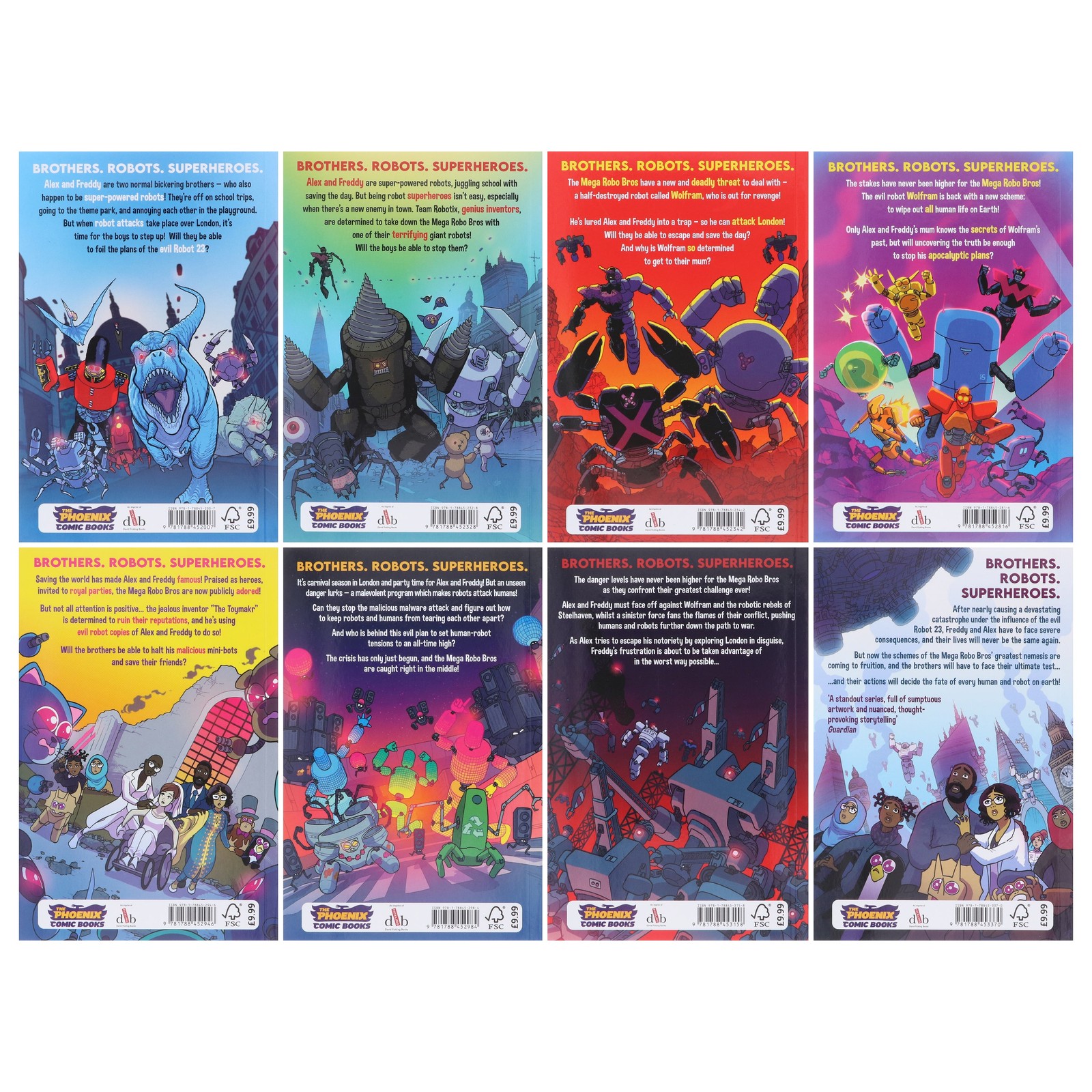 Mega Robo Bros Series by Neill Cameron Graphic Novels 8 Books Set – Ages 9-12-PB