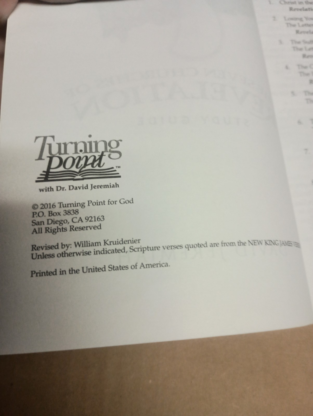 The Seven Churches of Revelation Study Guide by David Jeremiah