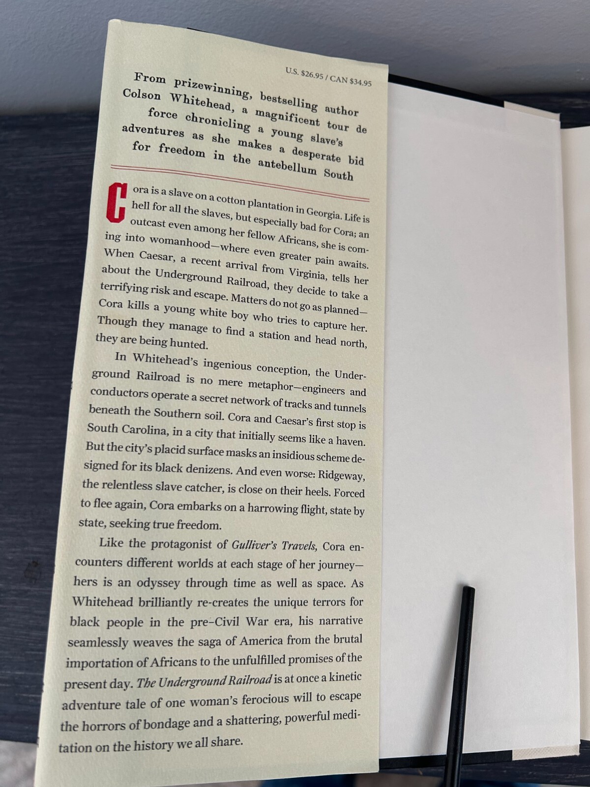 Colson Whitehead, The Underground Railroad (Pulitzer Prize Winner); 2016 1st Ed.