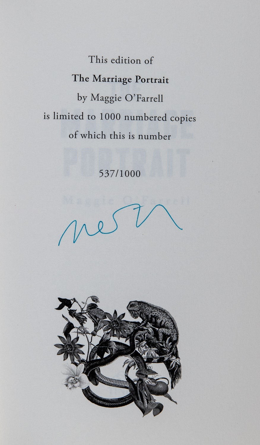 Maggie O’Farrell / The Marriage Portrait Limited Signed 1st Edition 2022