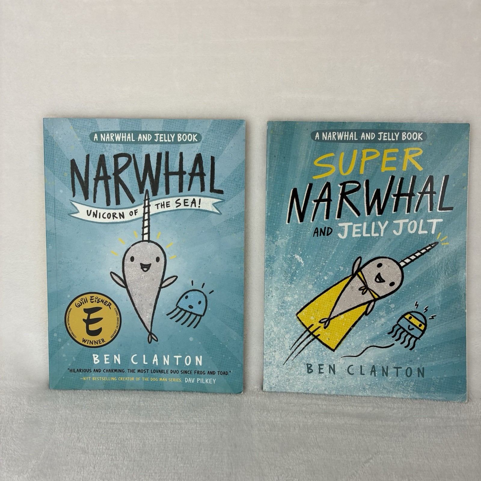 Narwhal and Jelly Series by Ben Clanton (Lot Of 2) Early Reader Books Graphics