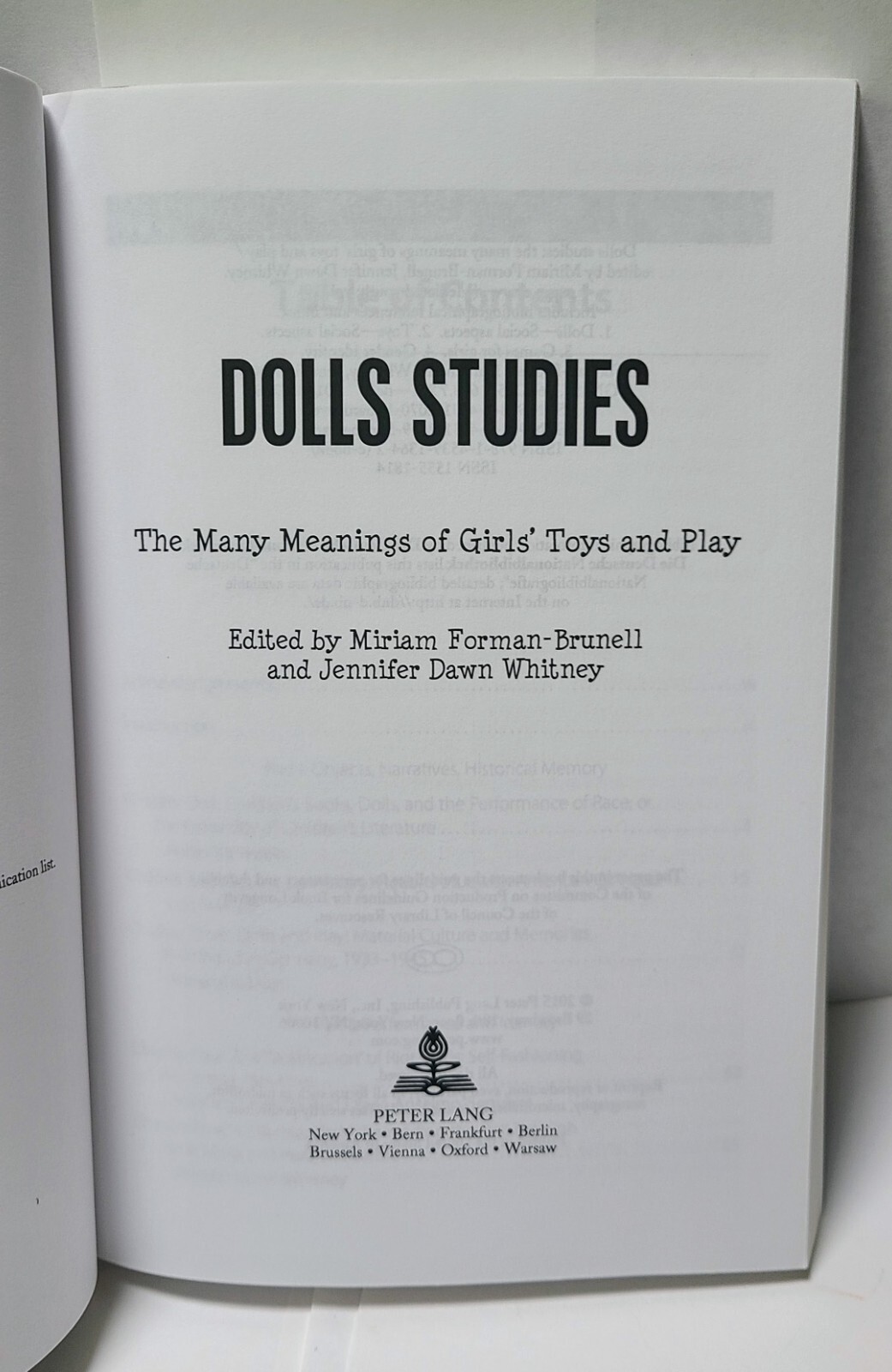 Dolls Studies The Many Meanings of Girls’ Toys and Play pb 2015 good condition