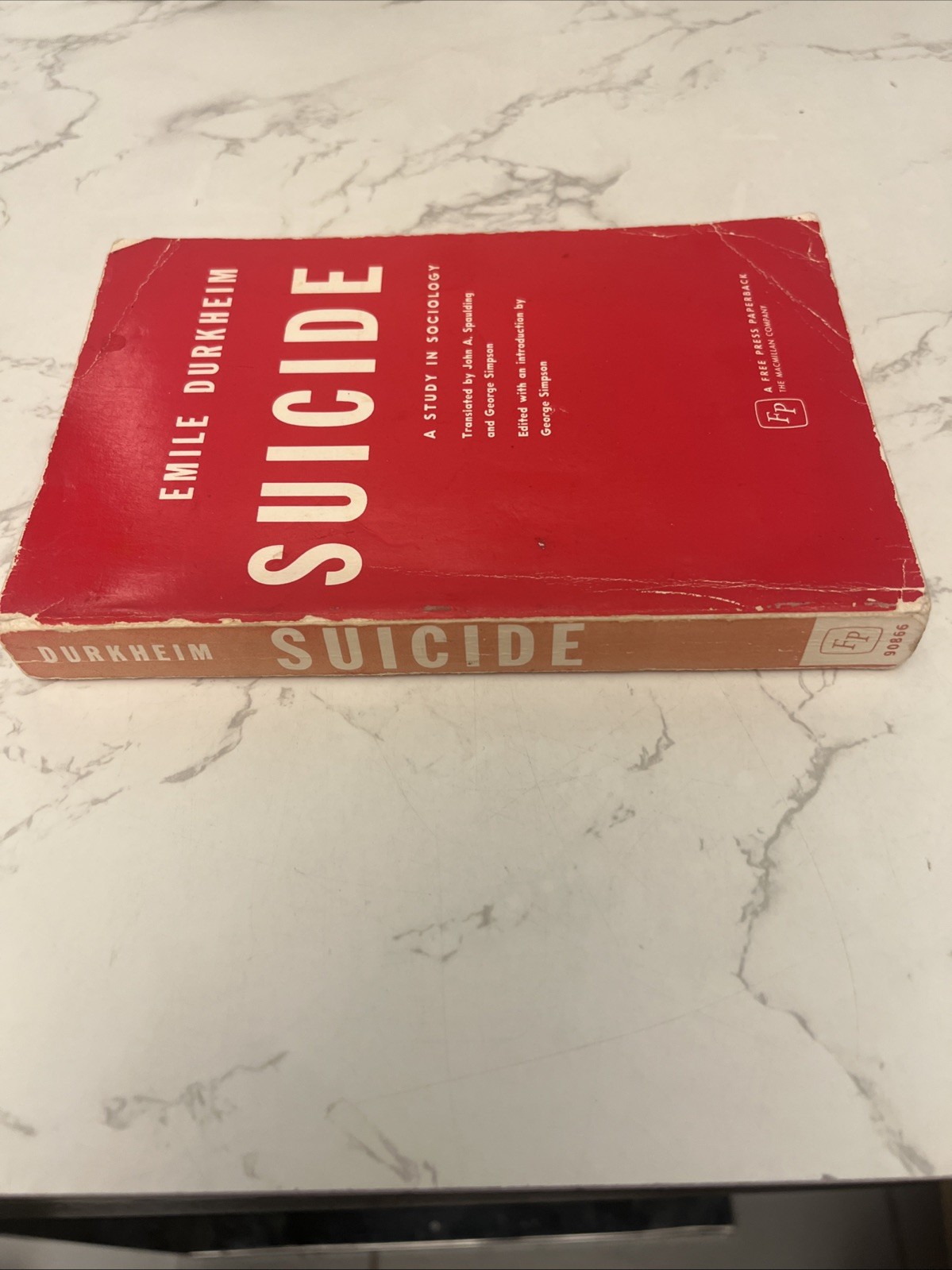 Vintage 1966 Suicide Study In Sociology Emile Durkheim Free Press Red PB USA