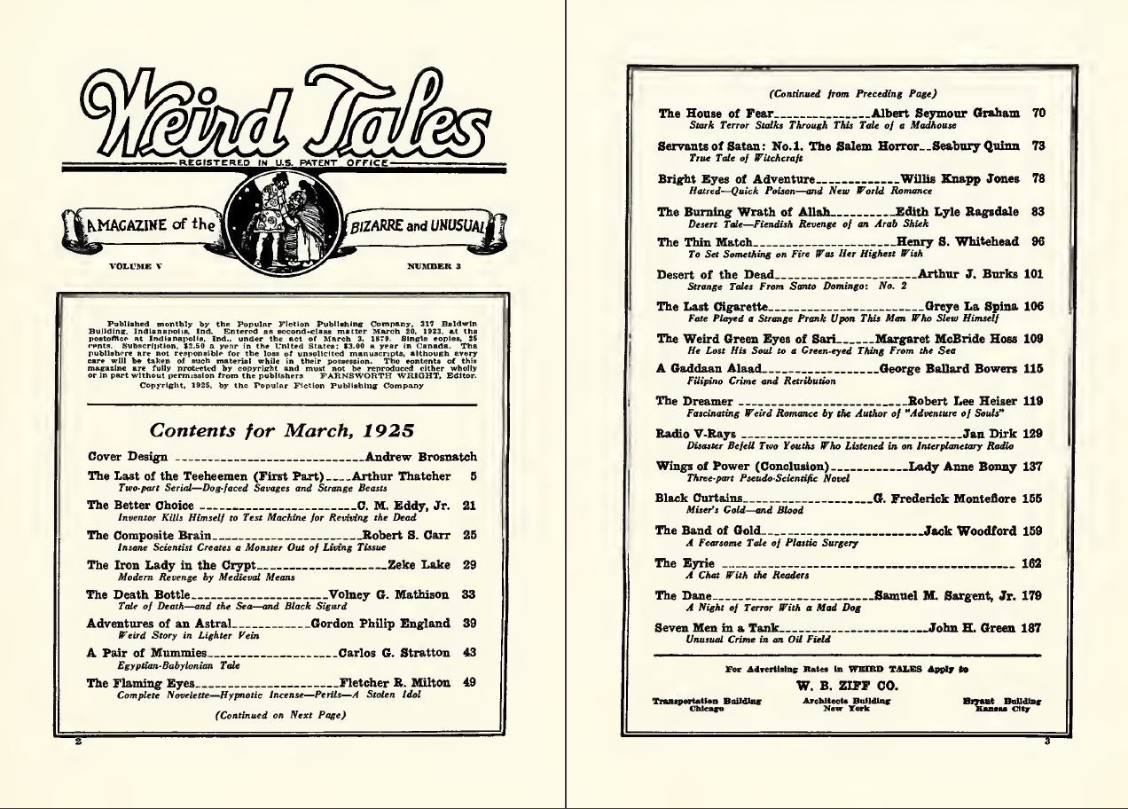 318 BOOKS – Weird Tales – Pulp Magazines Fantasy Horror Science Fiction – CD/DVD