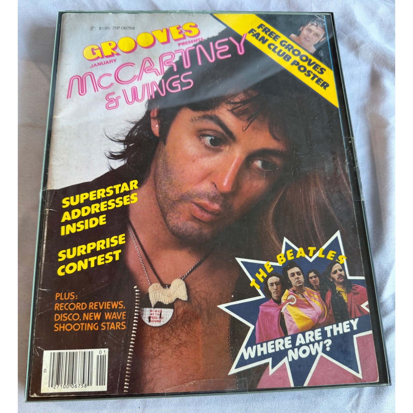 Vintage Grooves Magazine January Paul McCartney Wings Beatles Framed 06758