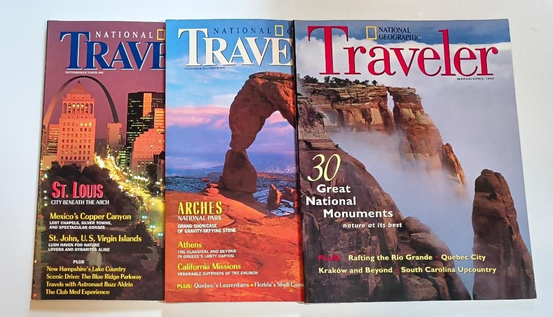 National Geographic Traveler Magazine’s Lot of 3 Mixed Month’s and Year’s