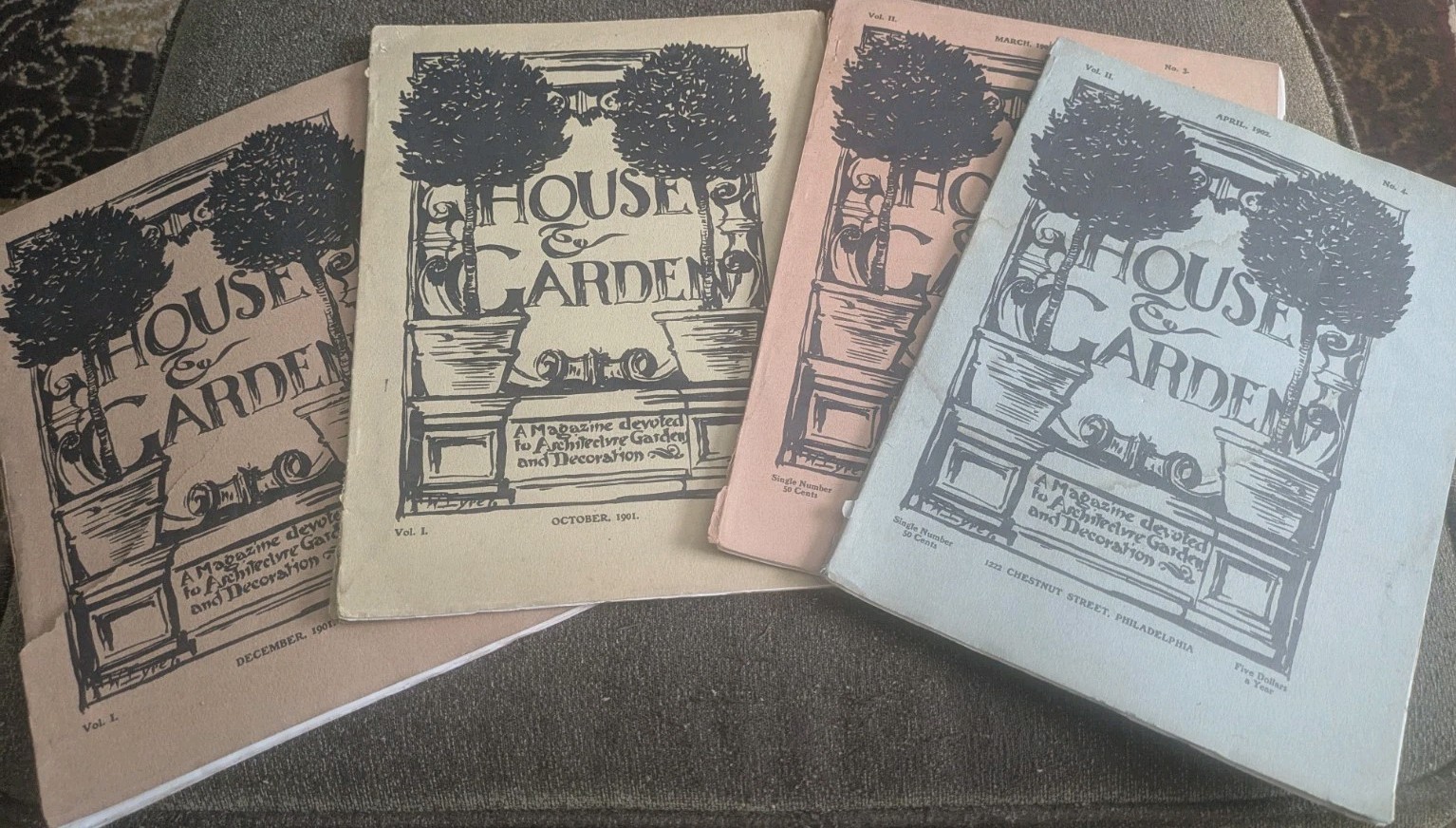 4 Old Magazine lot House & Garden 1901 – 1902 Rare Lib