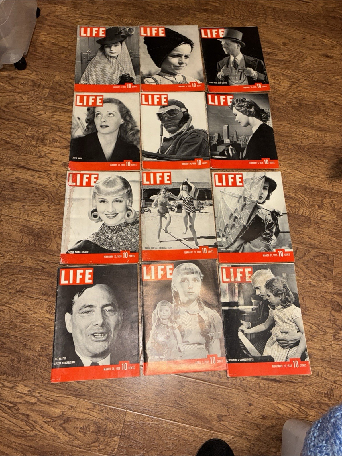 Lot of 12 Vintage Life Magazines – Various Issues From January To December 1939