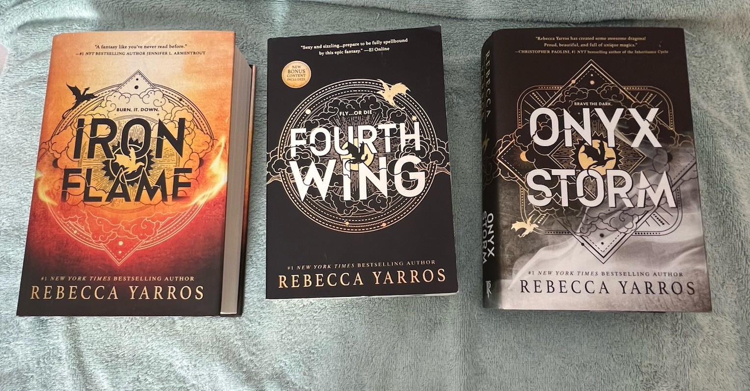 Empyrean Trilogy by Rebecca Yarros (2 Hardcover 1 Paper )2 Sprayed Edges Deluxe