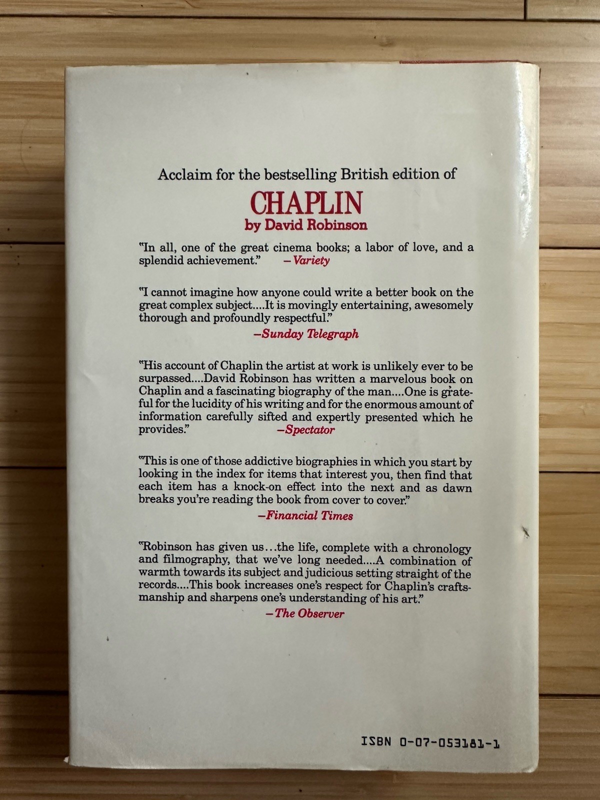 CHAPLIN – His Life and Art (1985, Hardcover) By David Robinson