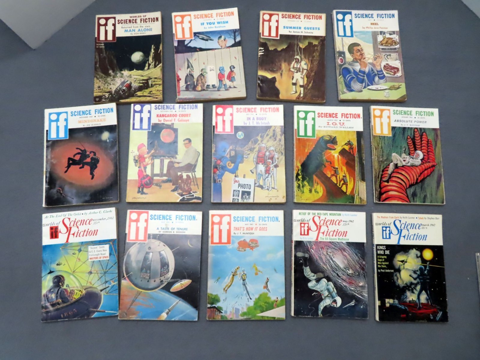 Lot of 38 Worlds of IF Science Fiction & Analog Magazines 1950s/60s