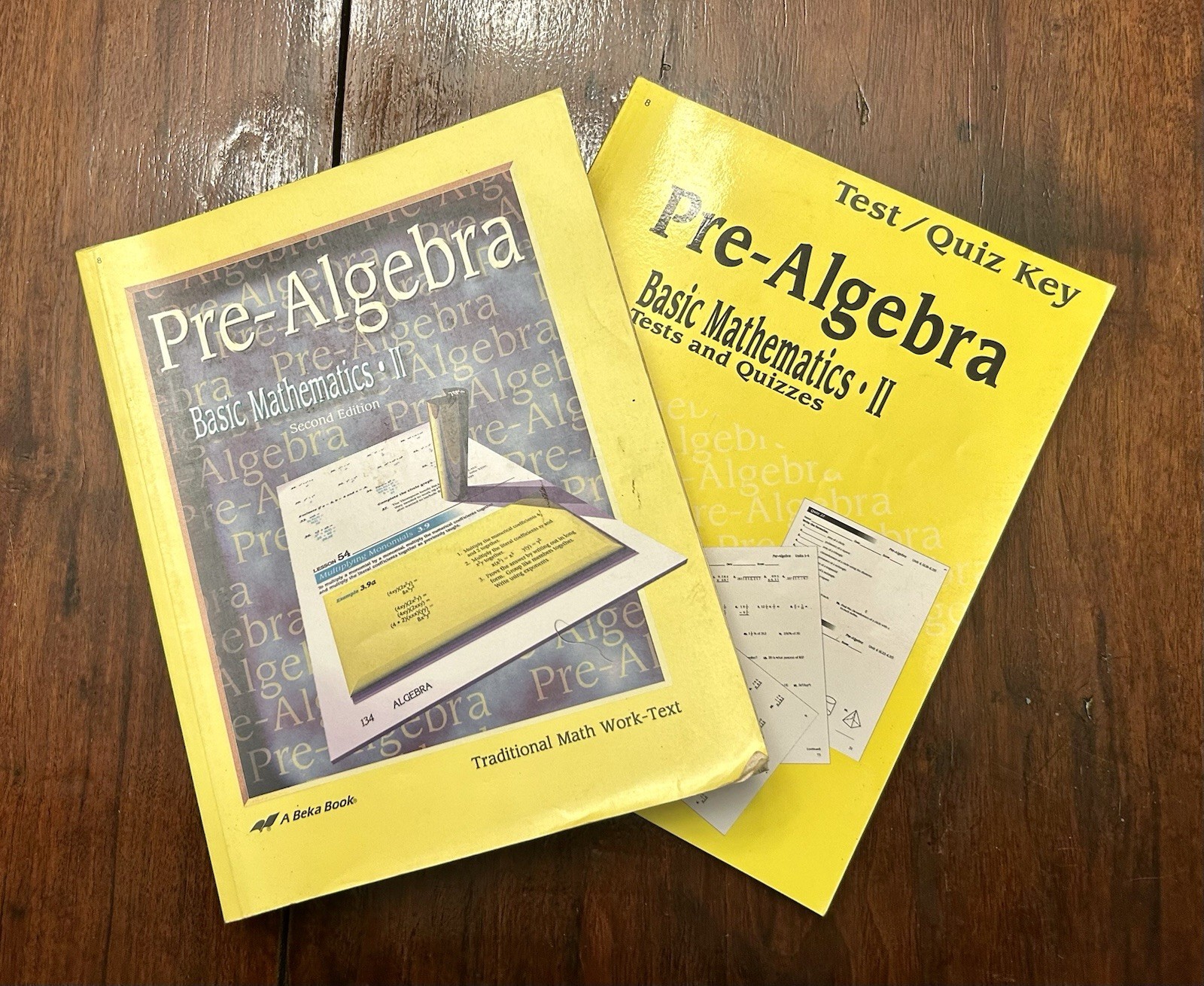 A Beka Pre-Algebra Work-Text, Solution Key And Quiz/Test Key Fourth Edition