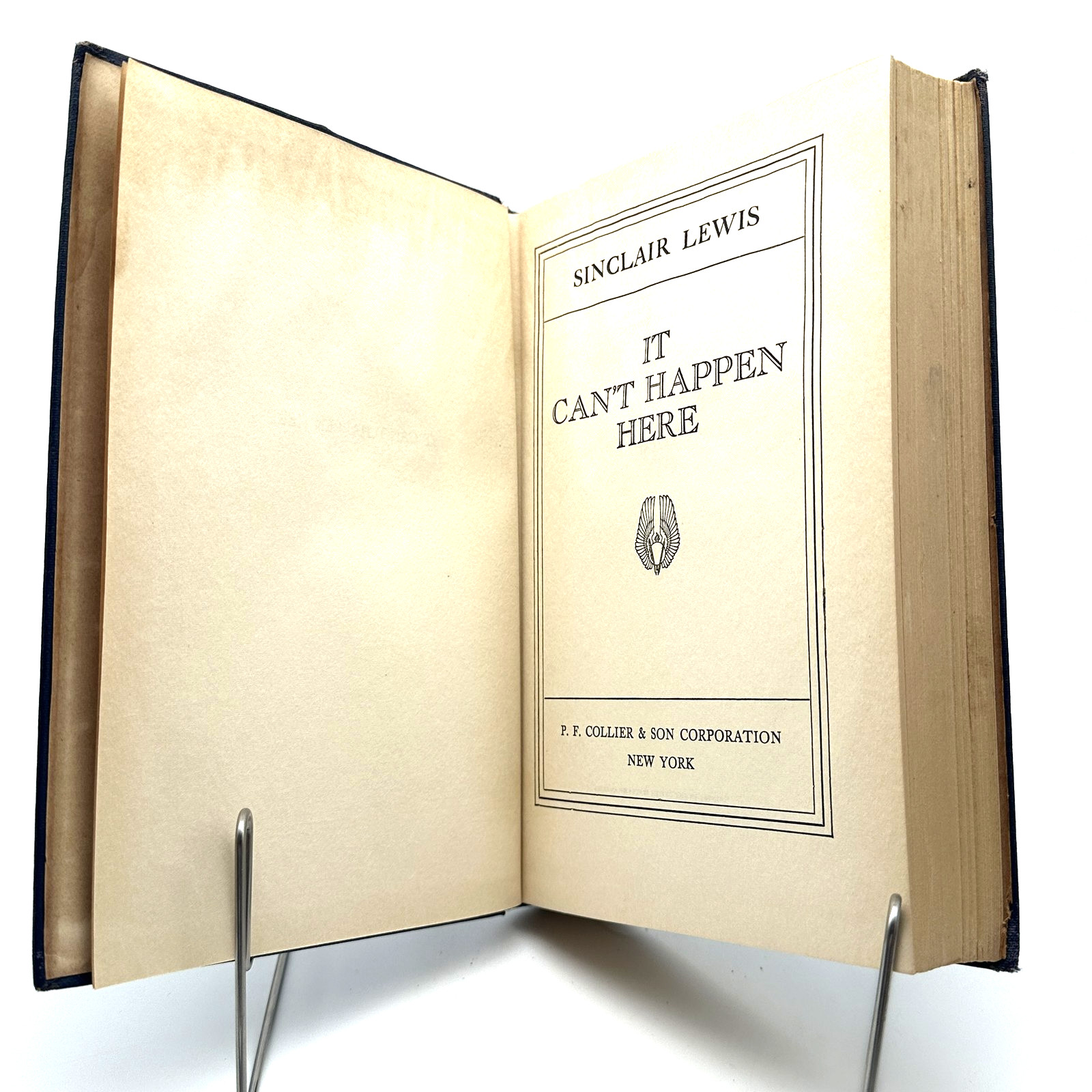 It Can’t Happen Here Sinclair Lewis 1935 Collier Hardcover Vintage Anti-Fascist