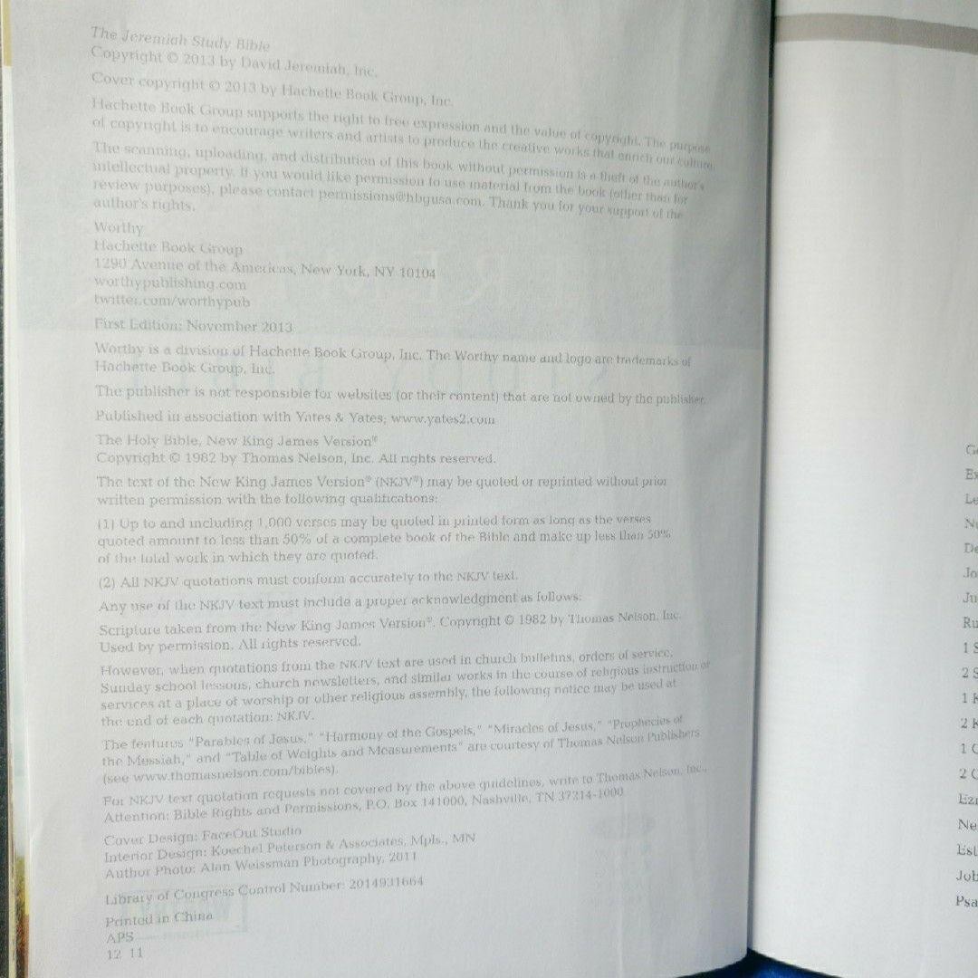 David Jeremiah The Jeremiah Study Bible Hardcover 2013 Worthy Gray Erik Johnson