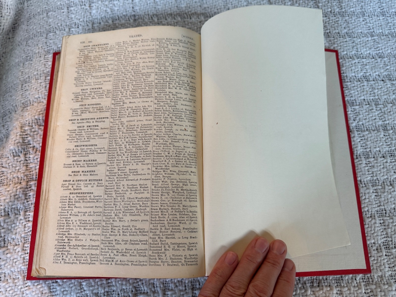Kelly’s Directory of Suffolk 1922 – 650 pages – Original book with New Cover