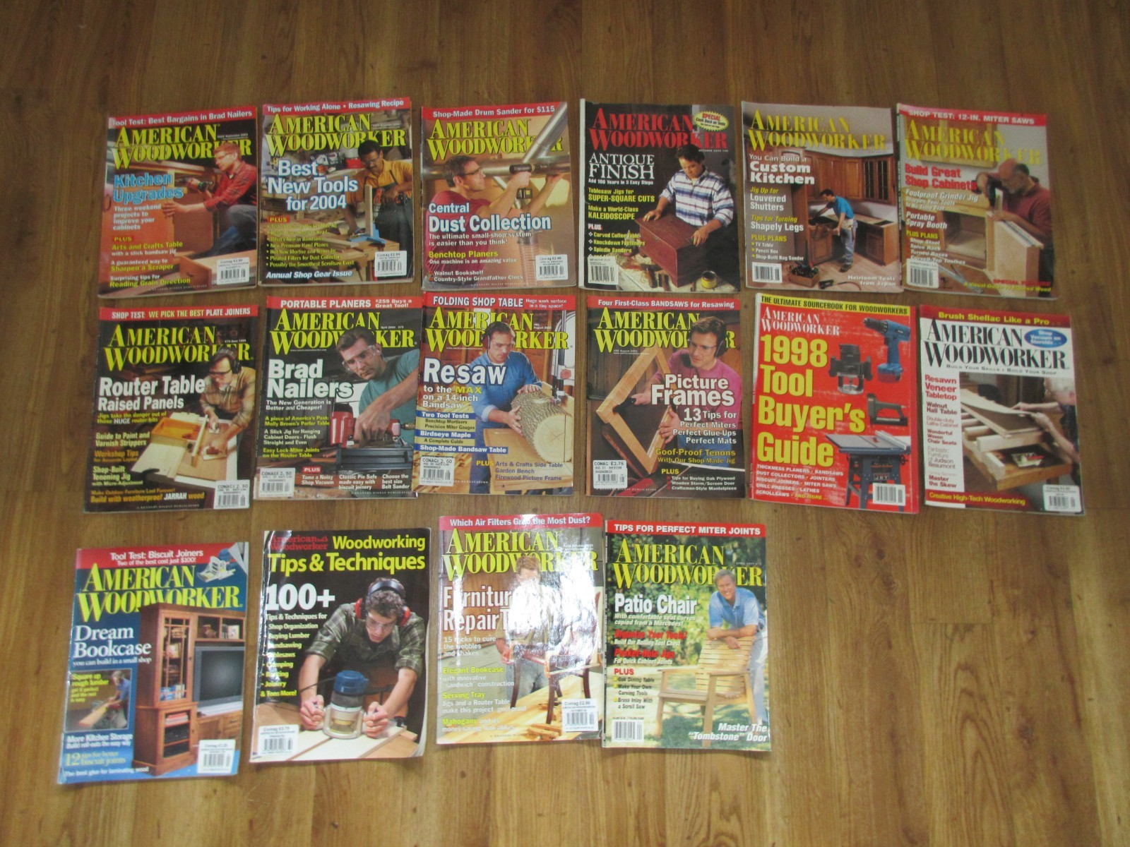 16x American Woodworker Magazines & Project Specials – 1994-2003 various issues